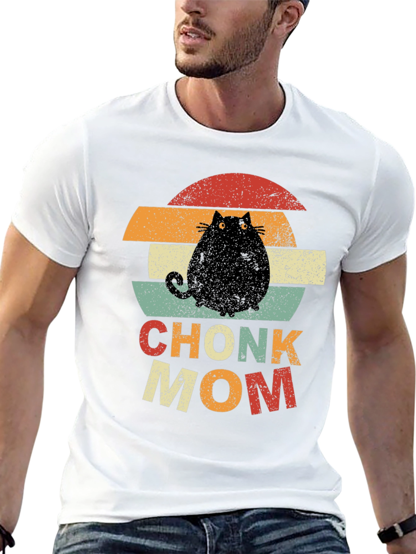 Chonk Mom T-Shirt - Retro Cat Lover Tee