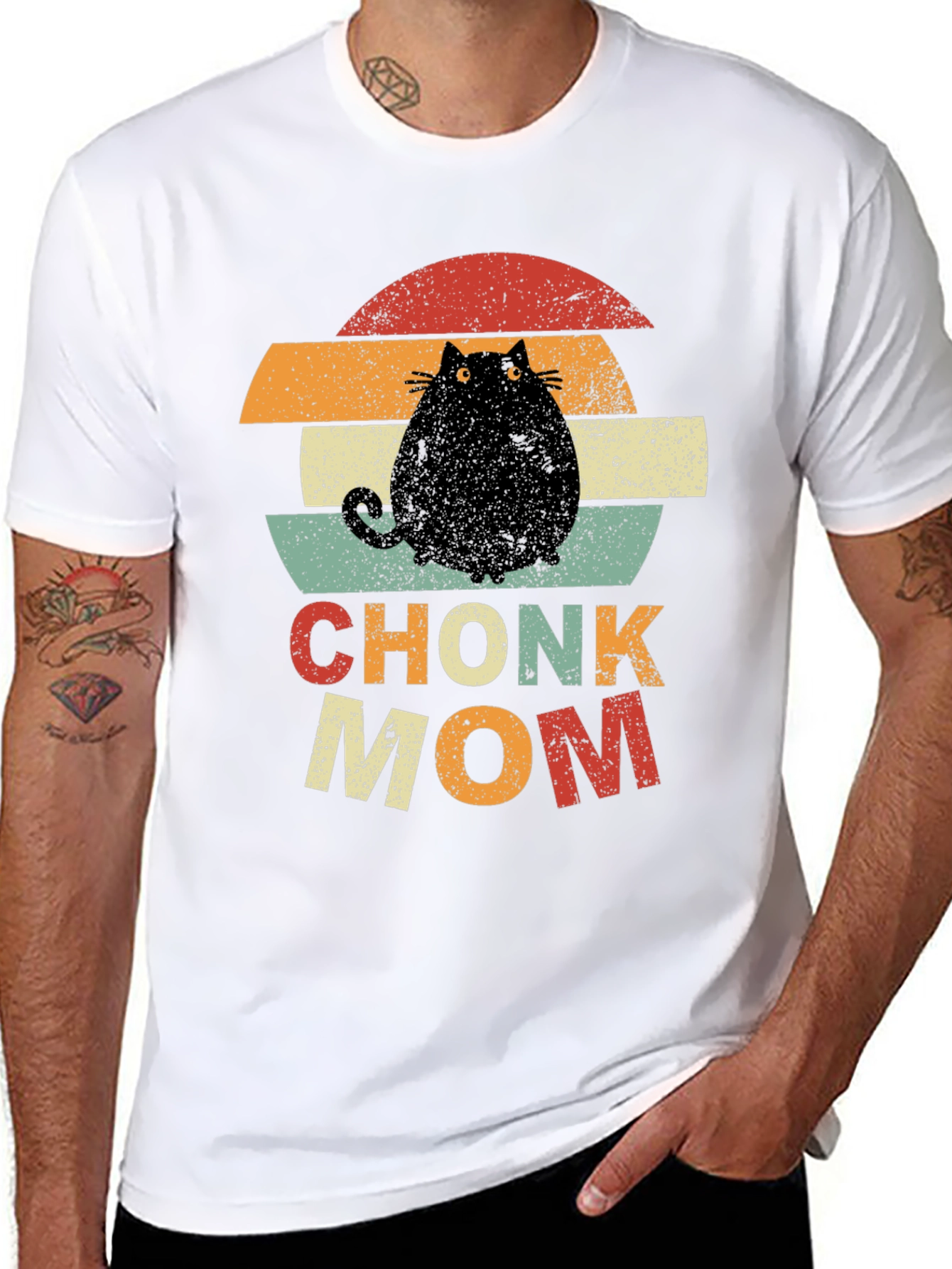 Chonk Mom T-Shirt - Retro Cat Lover Tee