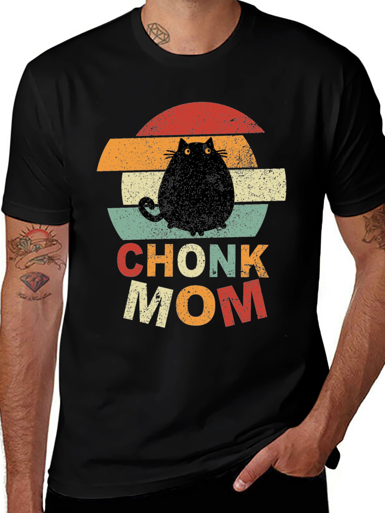 Chonk Mom T-Shirt - Retro Cat Lover Tee