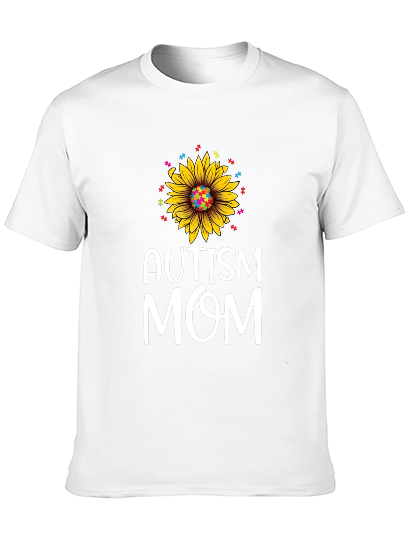Autism Mom Sunflower Puzzle Piece T-Shirt