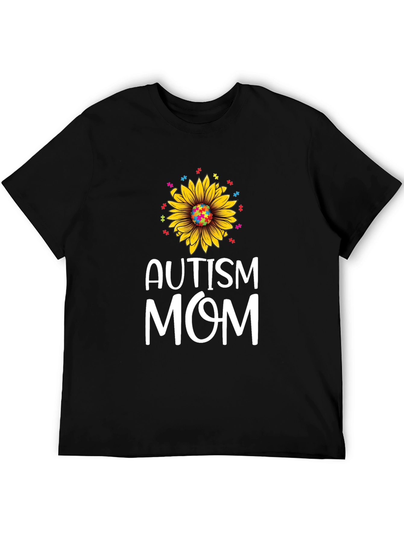 Autism Mom Sunflower Puzzle Piece T-Shirt