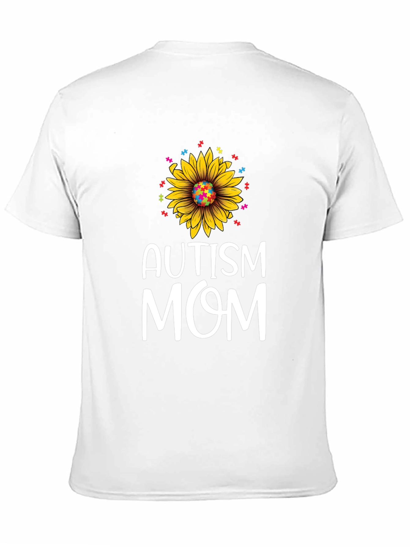 Autism Mom Sunflower Puzzle Piece T-Shirt