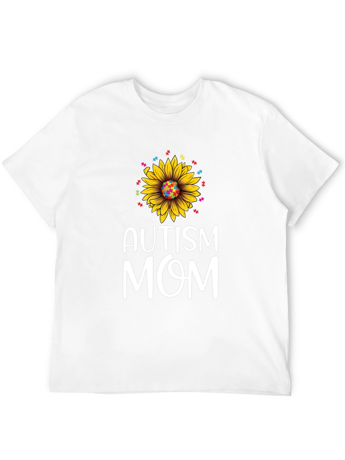 Autism Mom Sunflower Puzzle Piece T-Shirt