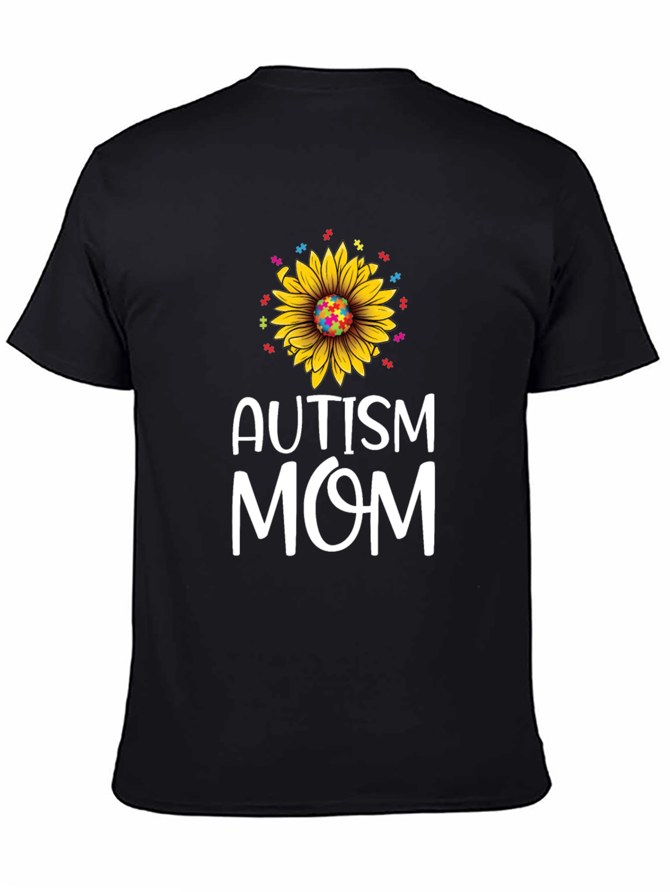 Autism Mom Sunflower Puzzle Piece T-Shirt