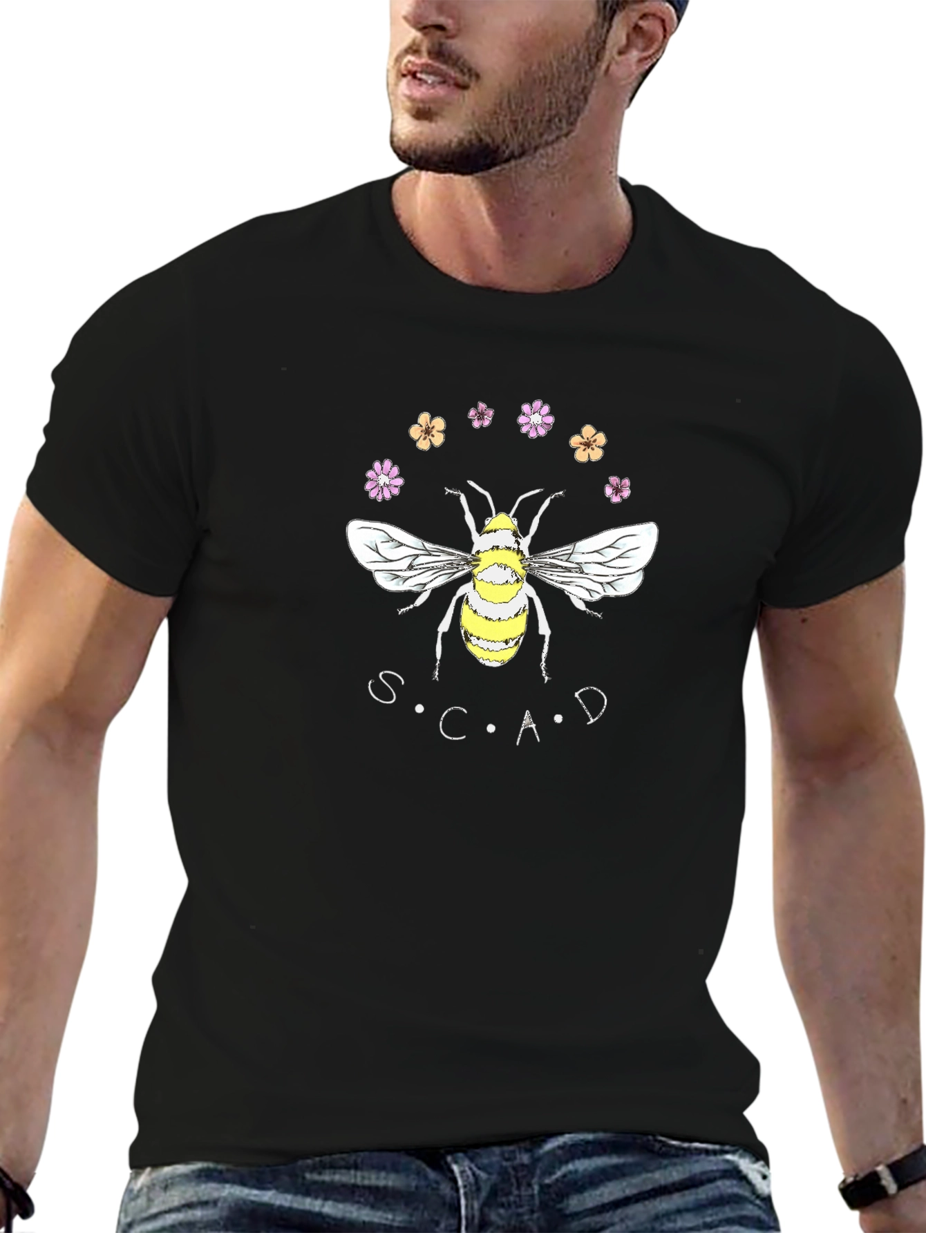 SCAD Bee Graphic T-Shirt | Black Casual Tee