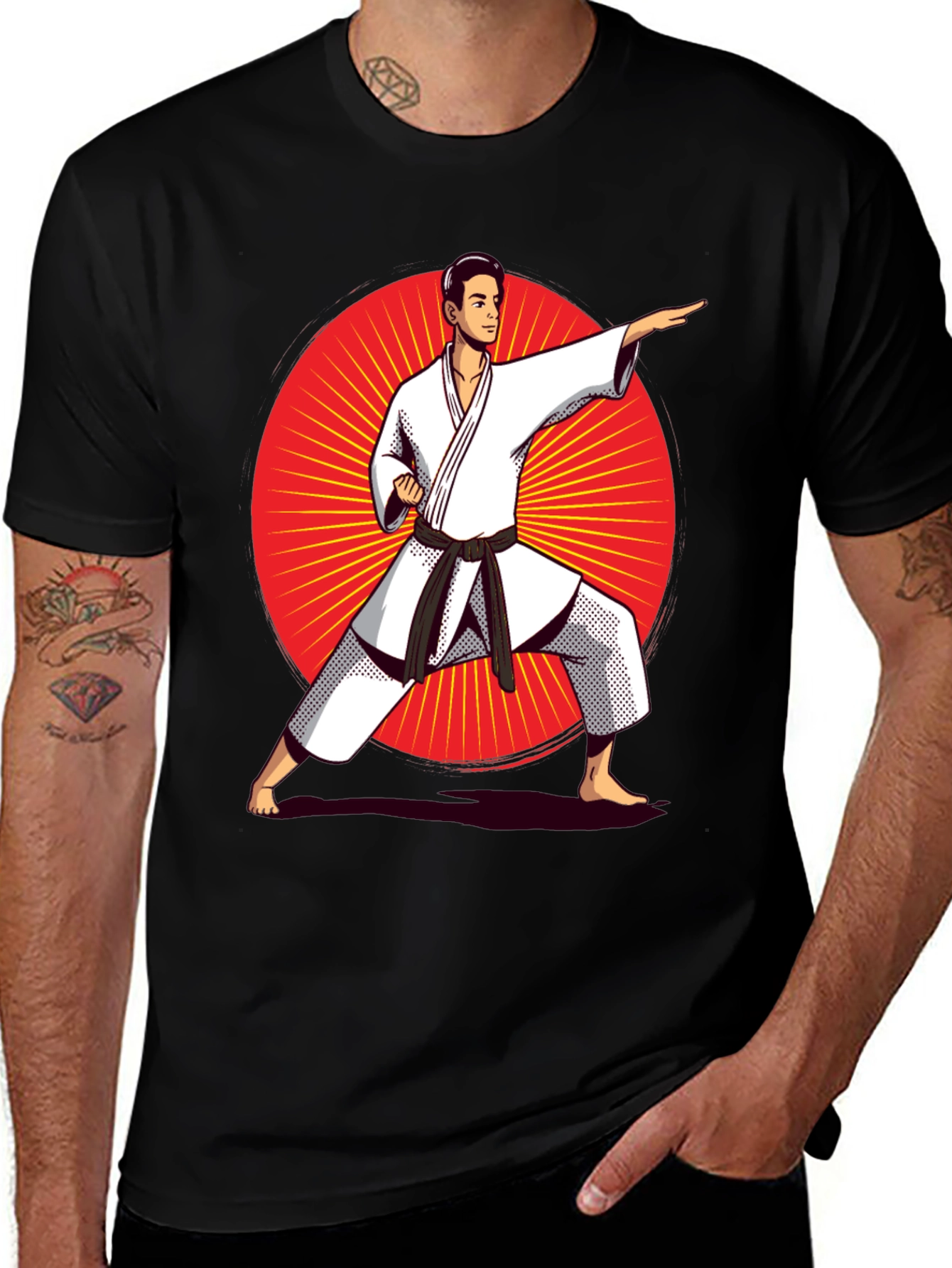 Karate Fighter Graphic Tee - Martial Arts Style