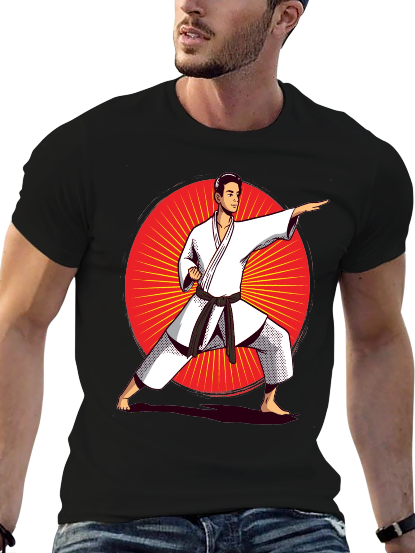 Karate Fighter Graphic Tee - Martial Arts Style