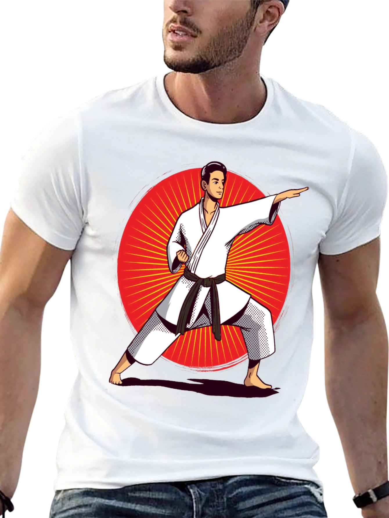 Karate Fighter Graphic Tee - Martial Arts Style