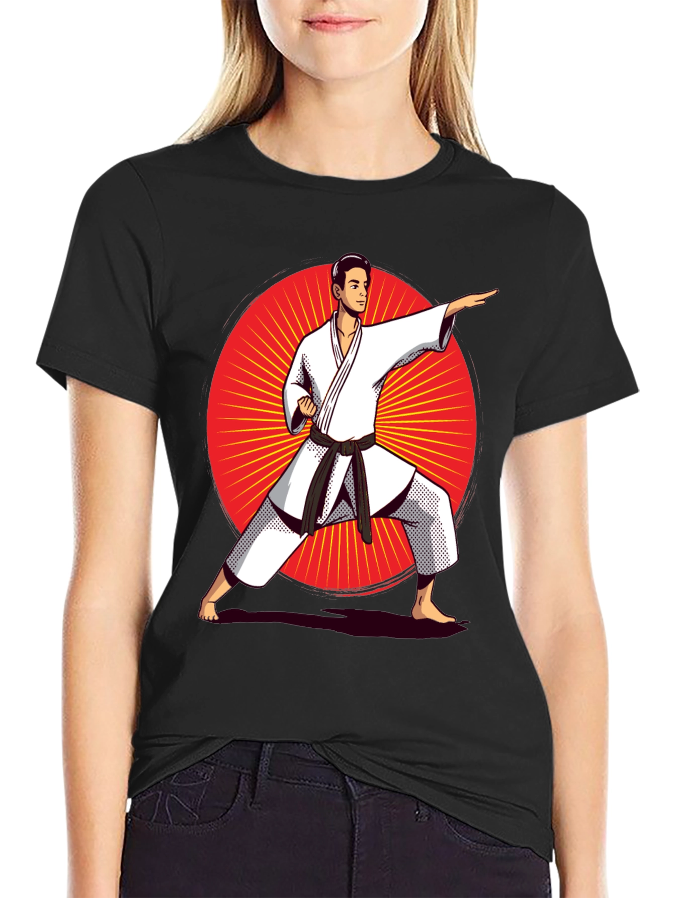 Karate Fighter Graphic Tee - Martial Arts Style