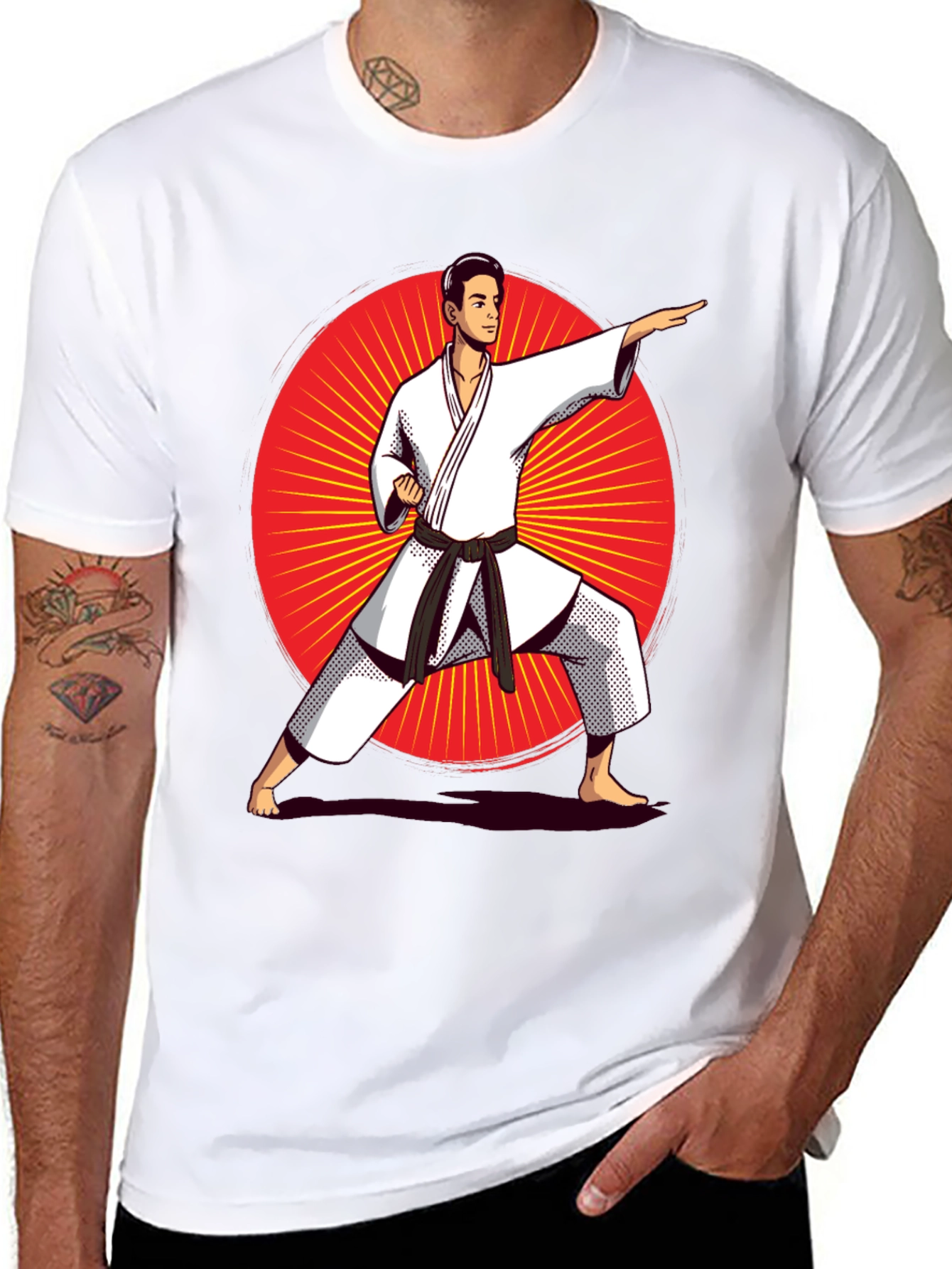 Karate Fighter Graphic Tee - Martial Arts Style