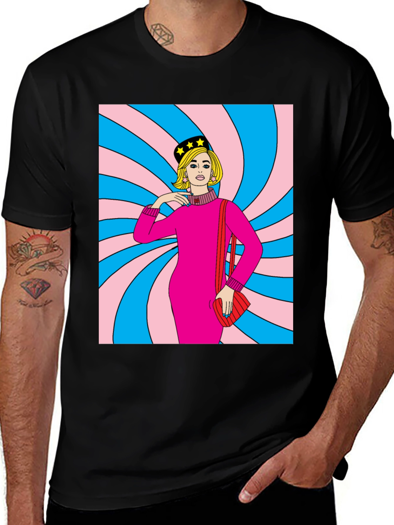 Retro Swirl Pop Art T-Shirt