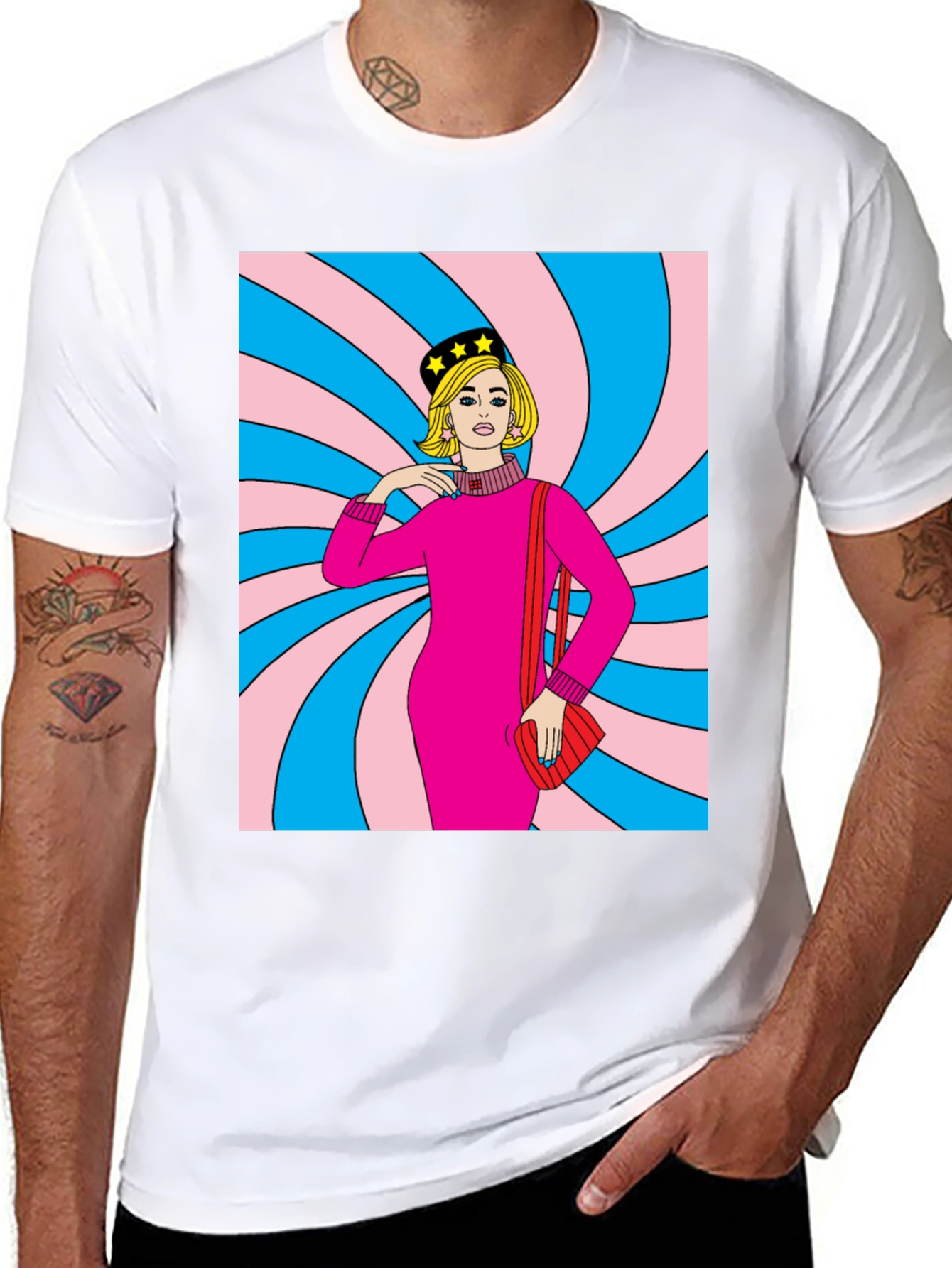 Retro Swirl Pop Art T-Shirt