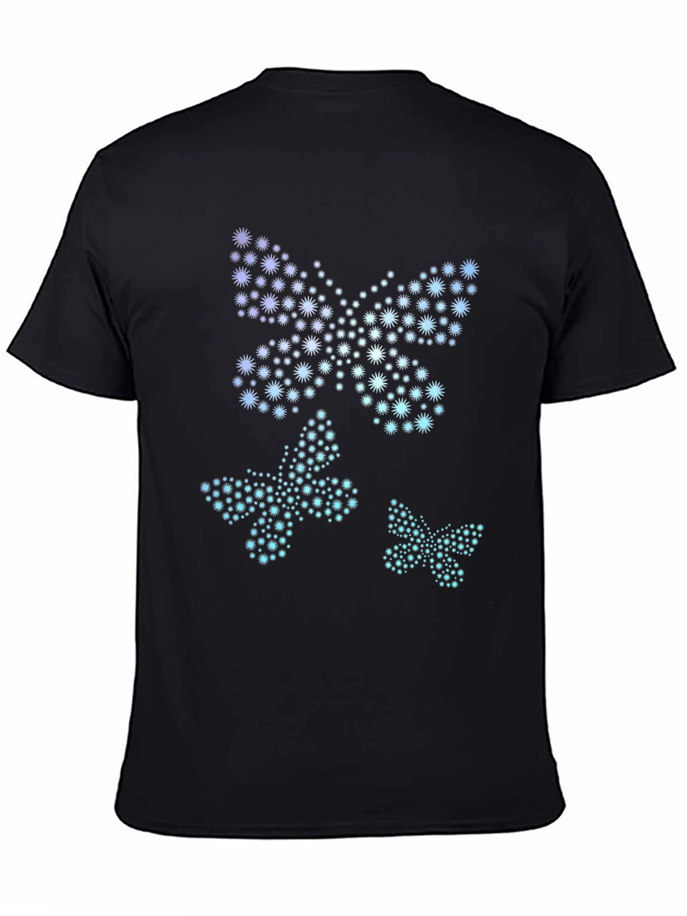 Starry Butterfly Graphic Tee - Black