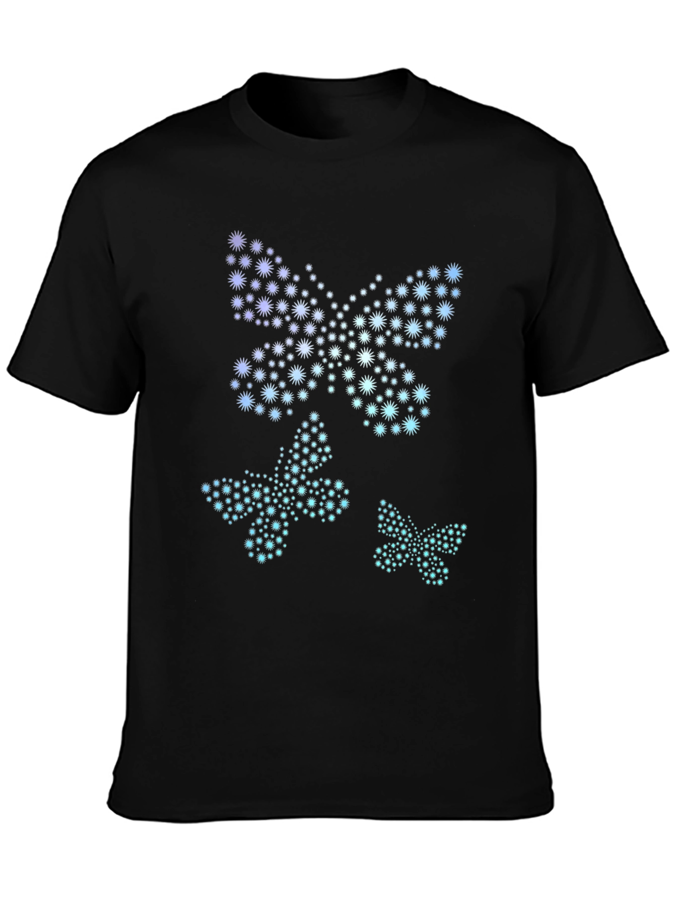 Starry Butterfly Graphic Tee - Black