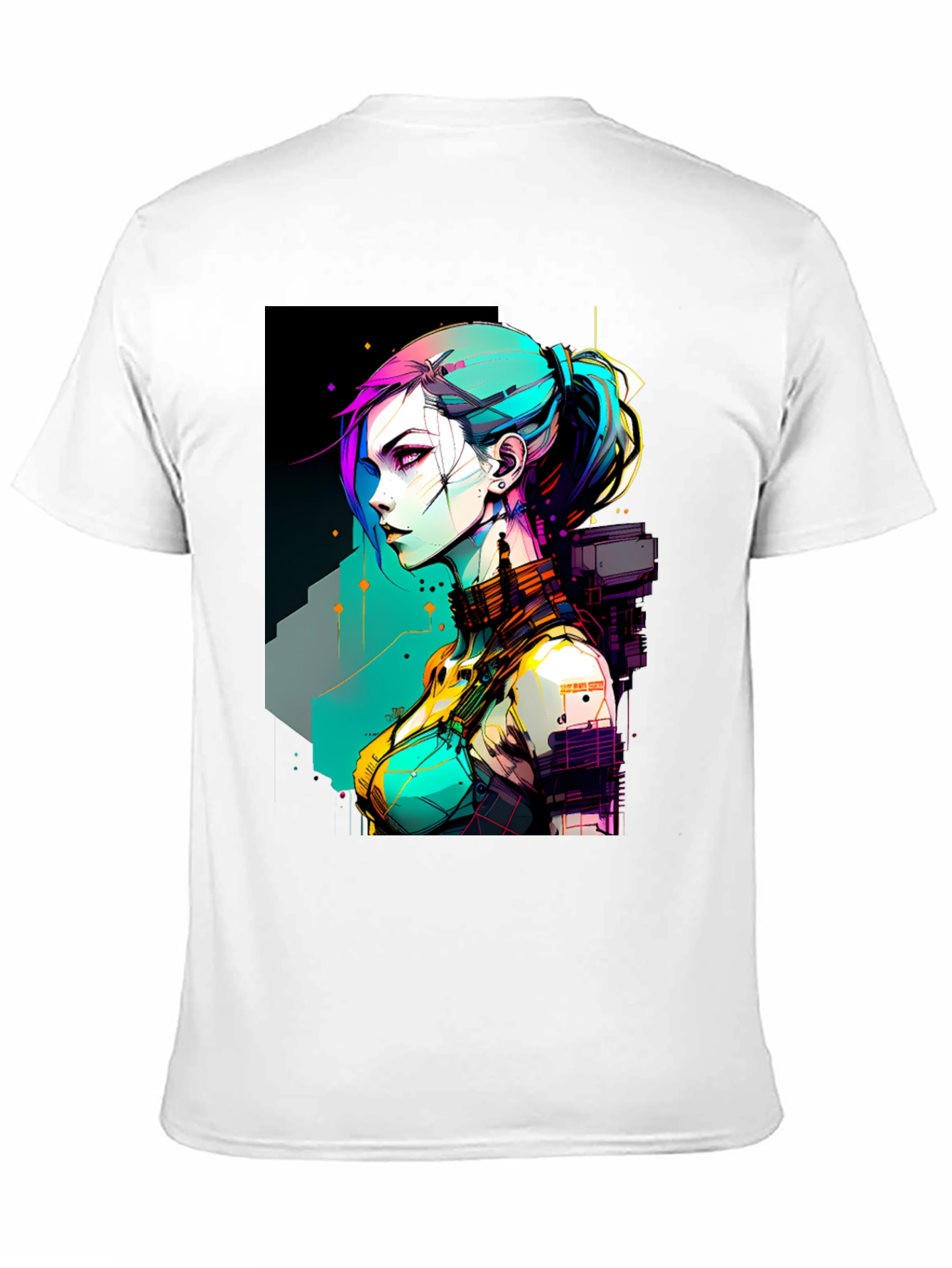 Cyberpunk Girl Graphic Print T-Shirt