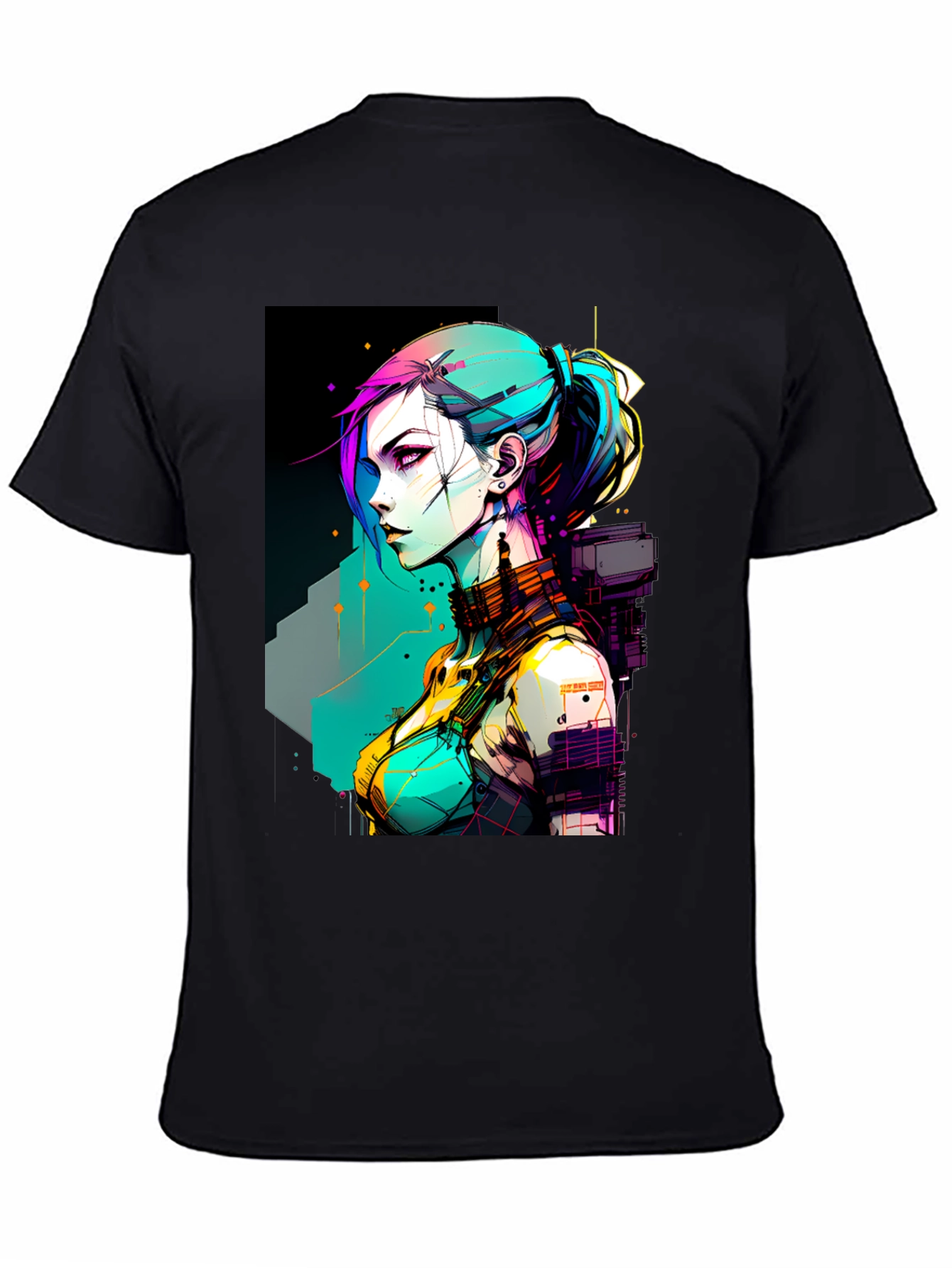 Cyberpunk Girl Graphic Print T-Shirt