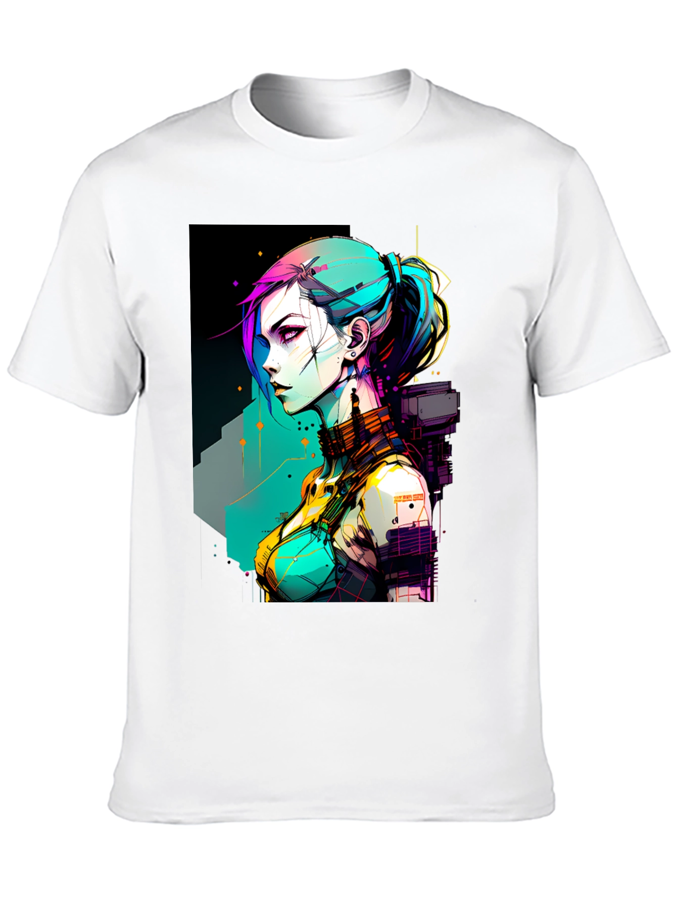 Cyberpunk Girl Graphic Print T-Shirt