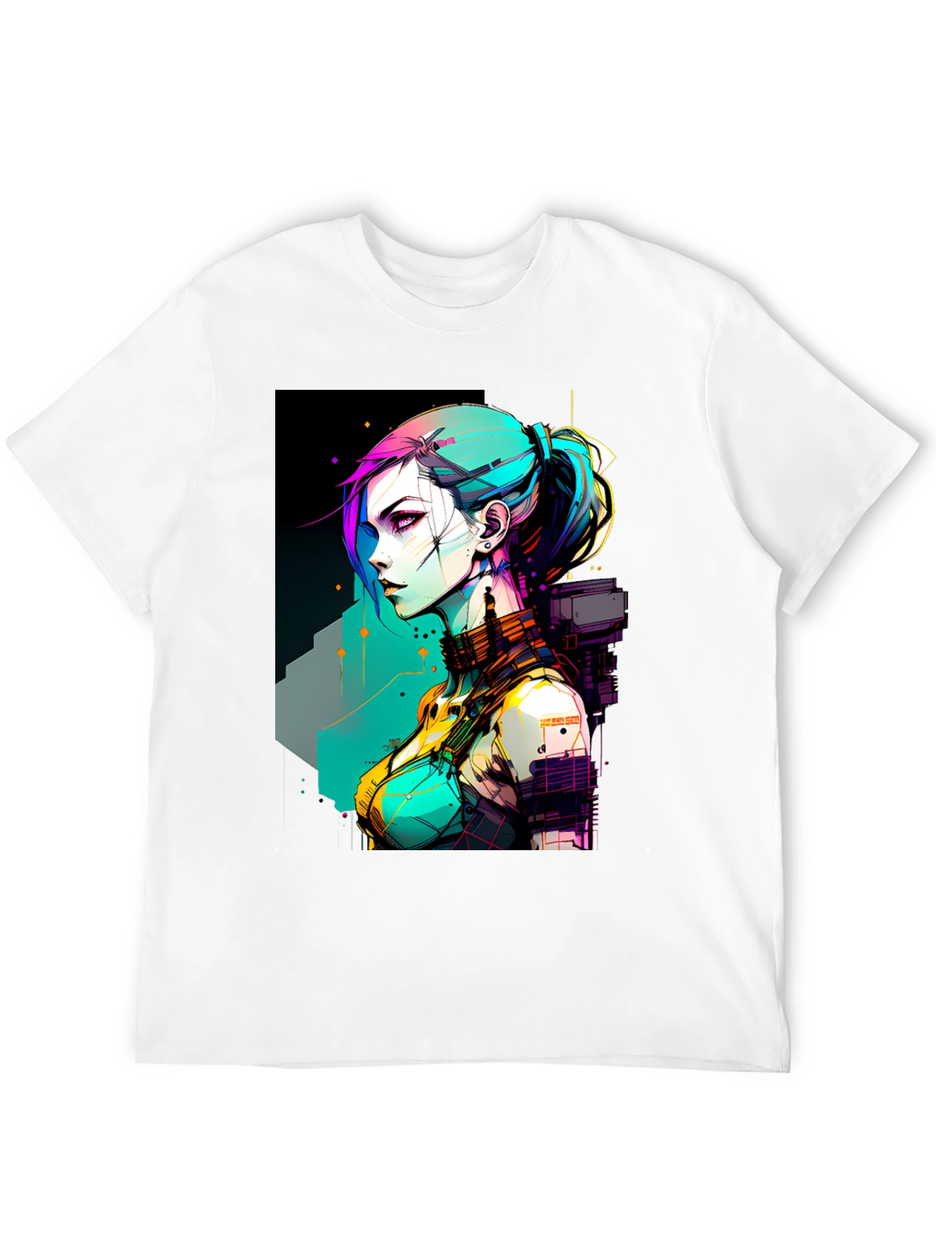 Cyberpunk Girl Graphic Print T-Shirt