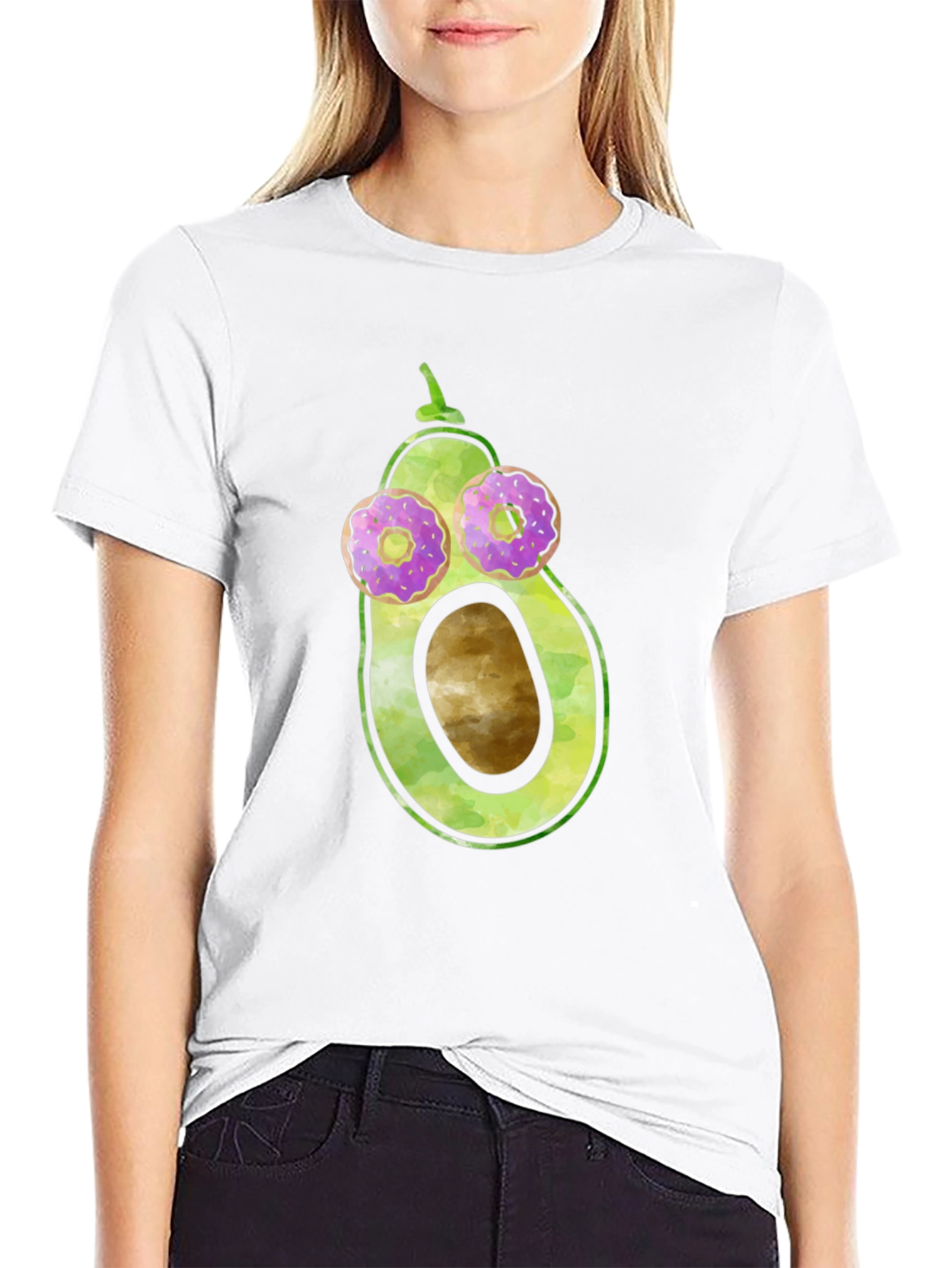 Avocado Donut Eyes Funny Graphic Tee