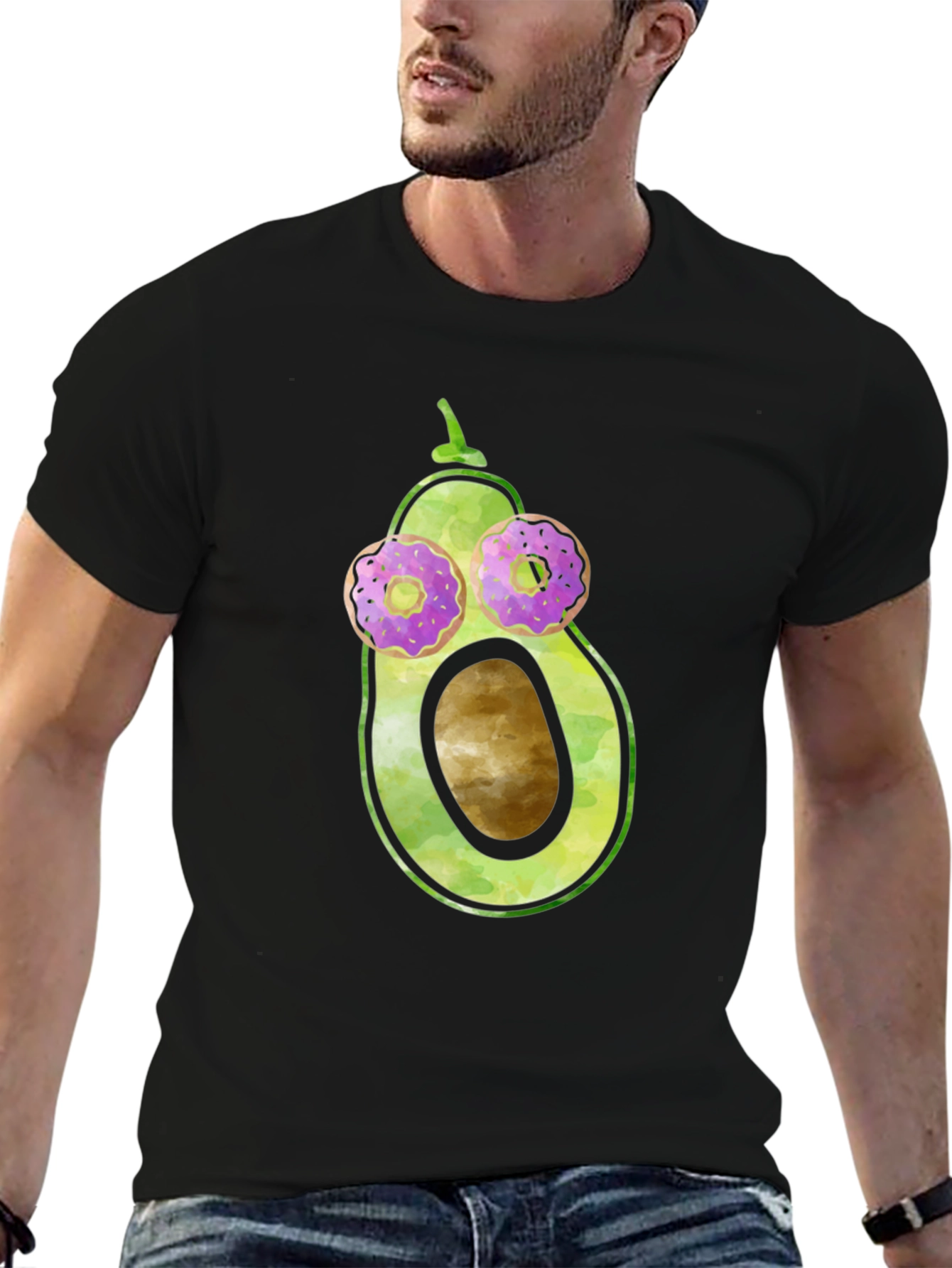 Avocado Donut Eyes Funny Graphic Tee
