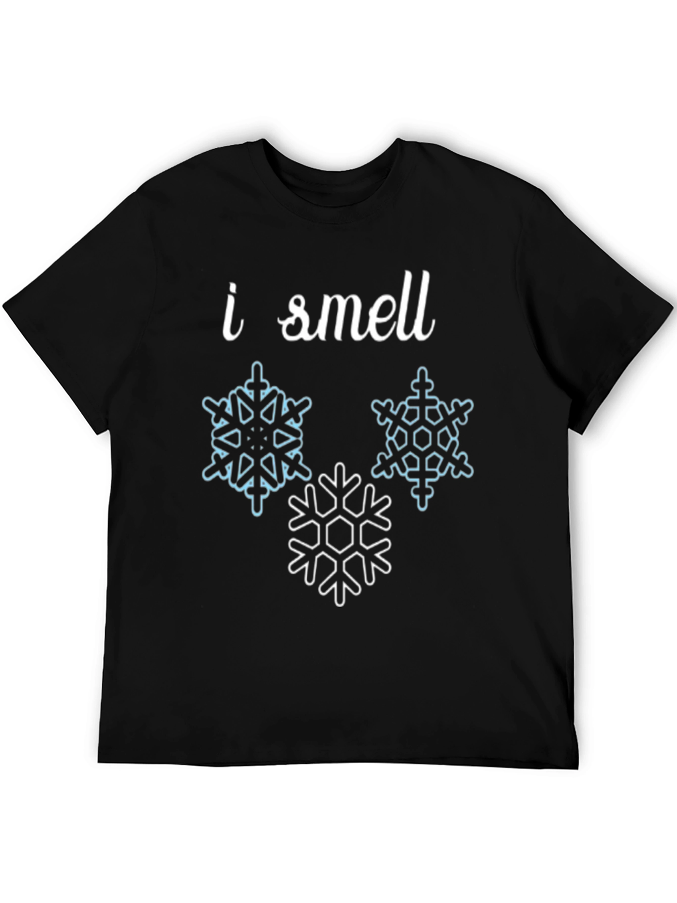 I Smell Snowflakes Black Graphic Tee Shirt