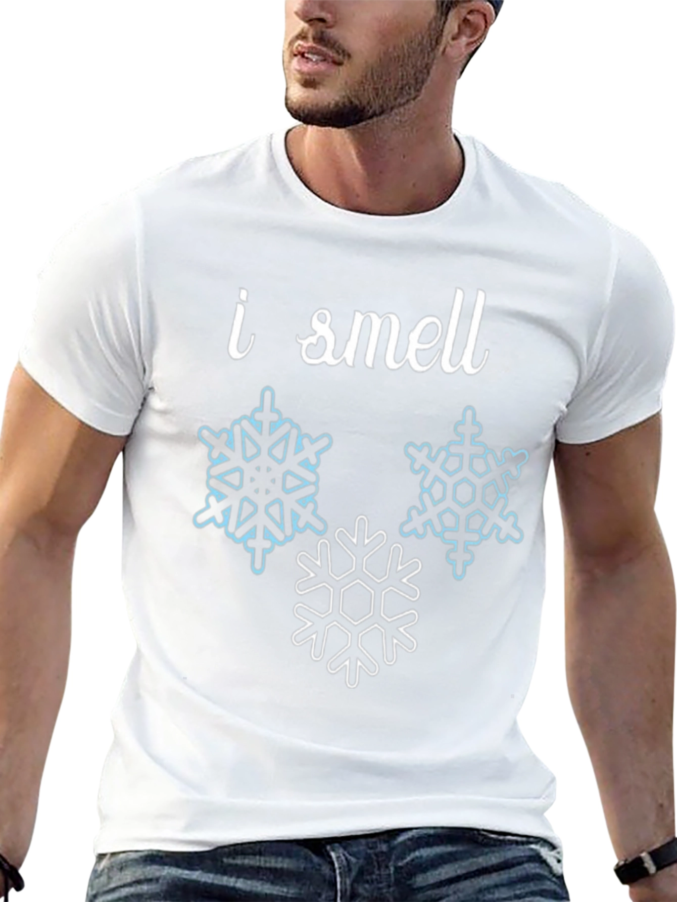 I Smell Snowflakes Black Graphic Tee Shirt