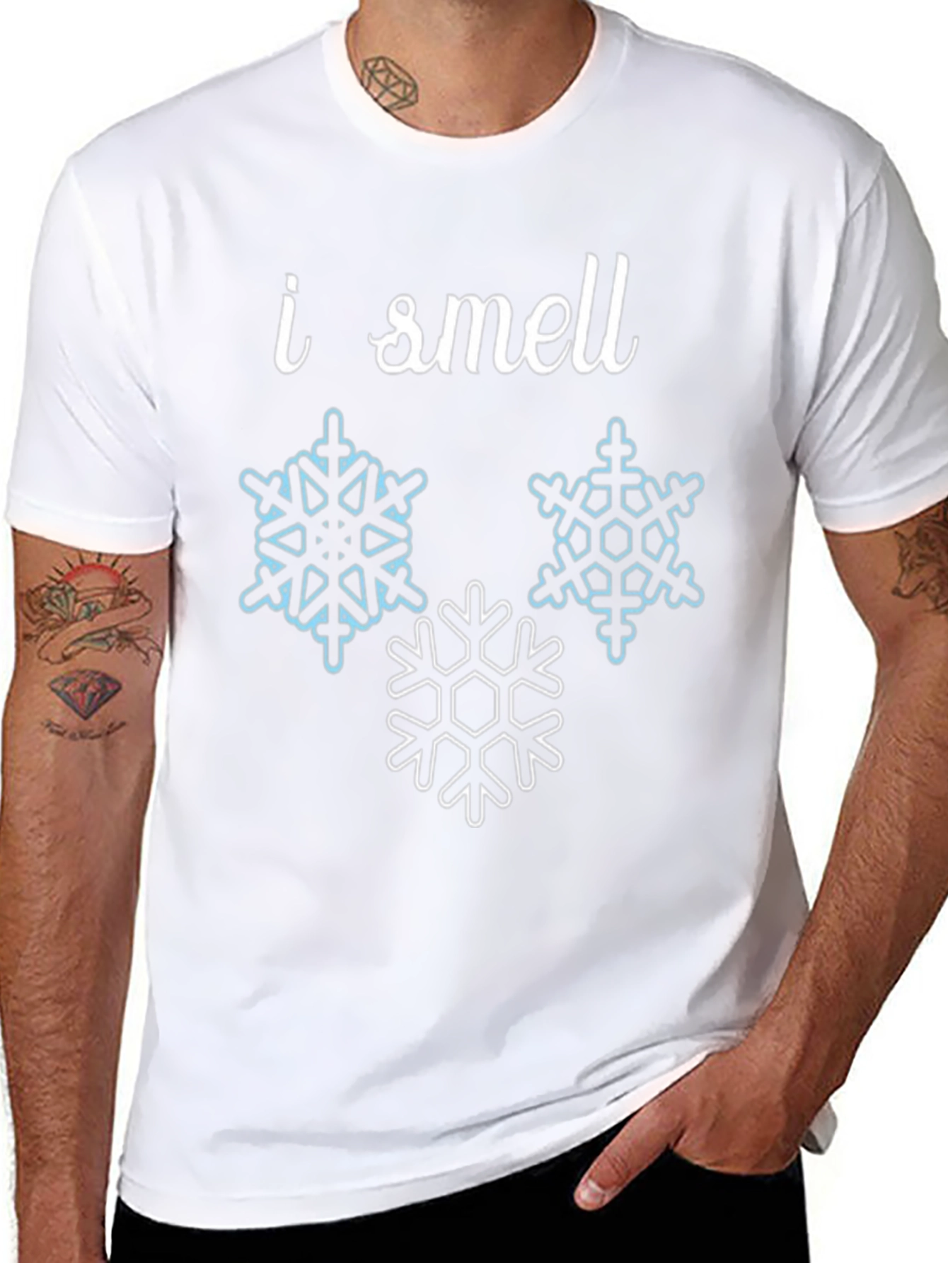I Smell Snowflakes Black Graphic Tee Shirt