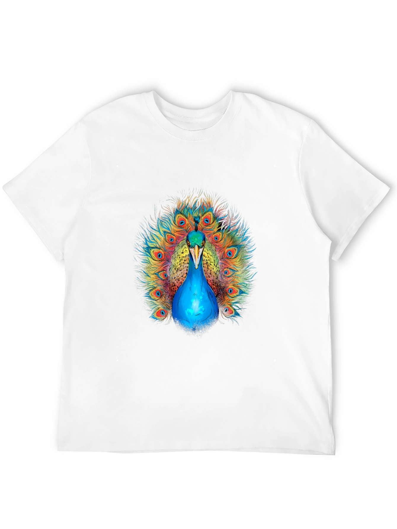 Peacock Graphic Print Black T-Shirt
