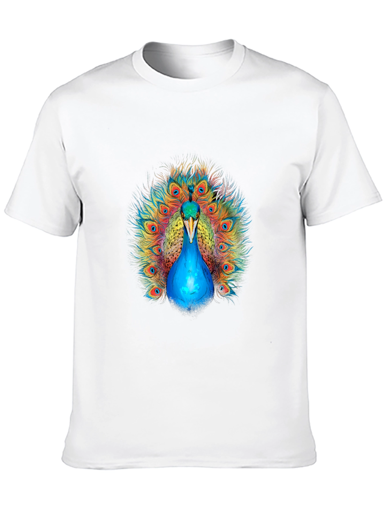 Peacock Graphic Print Black T-Shirt