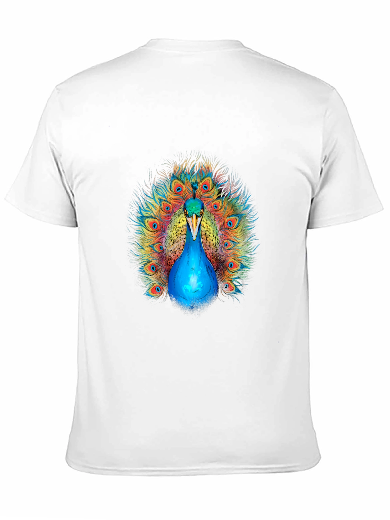 Peacock Graphic Print Black T-Shirt