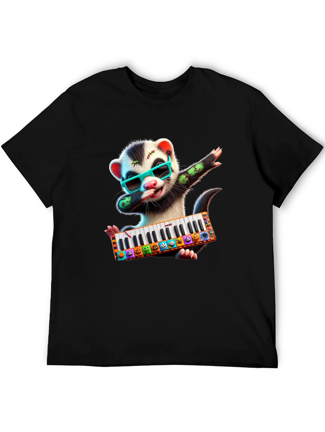 Zombie Ferret Halloween T-Shirt - Music Lover Tee