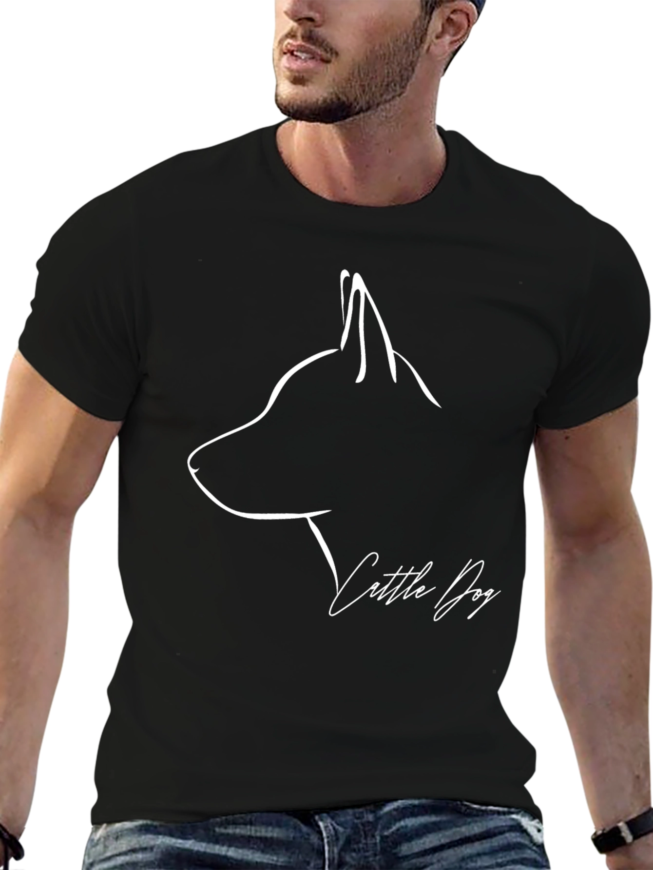Cattle Dog Outline Graphic Tee - Stylish Unisex Shirt