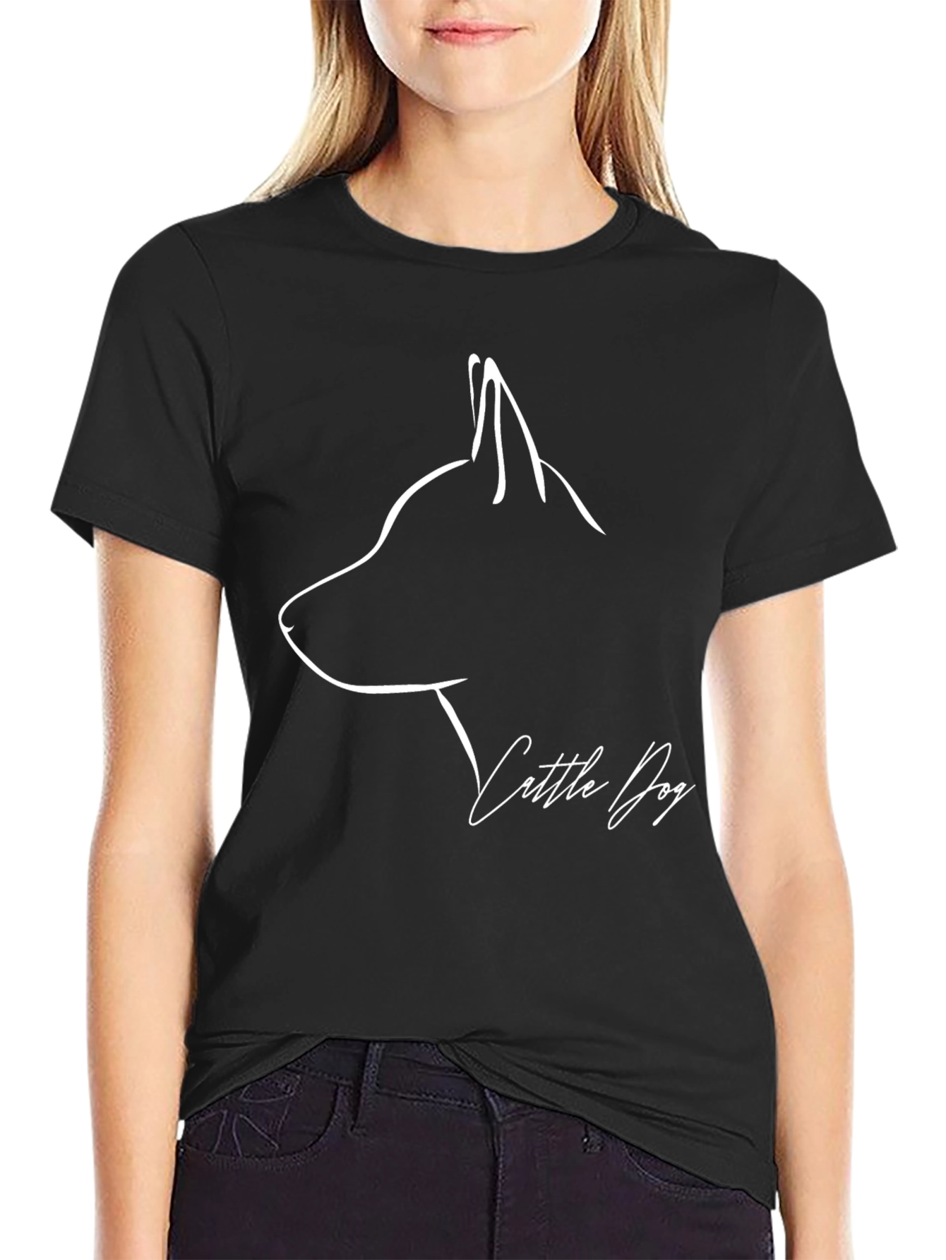 Cattle Dog Outline Graphic Tee - Stylish Unisex Shirt