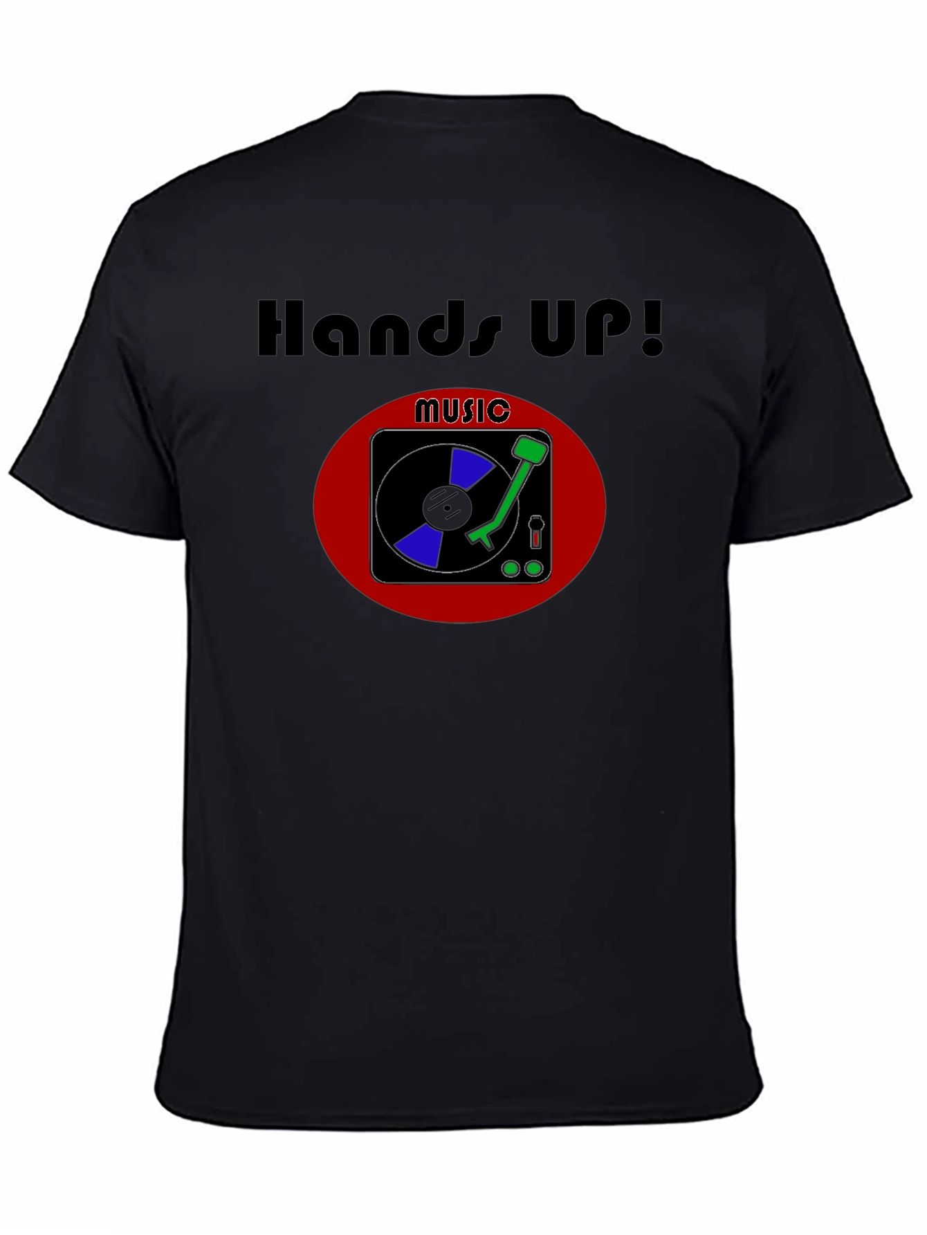 Hands Up! Music T-Shirt - DJ Turntable Graphic Tee