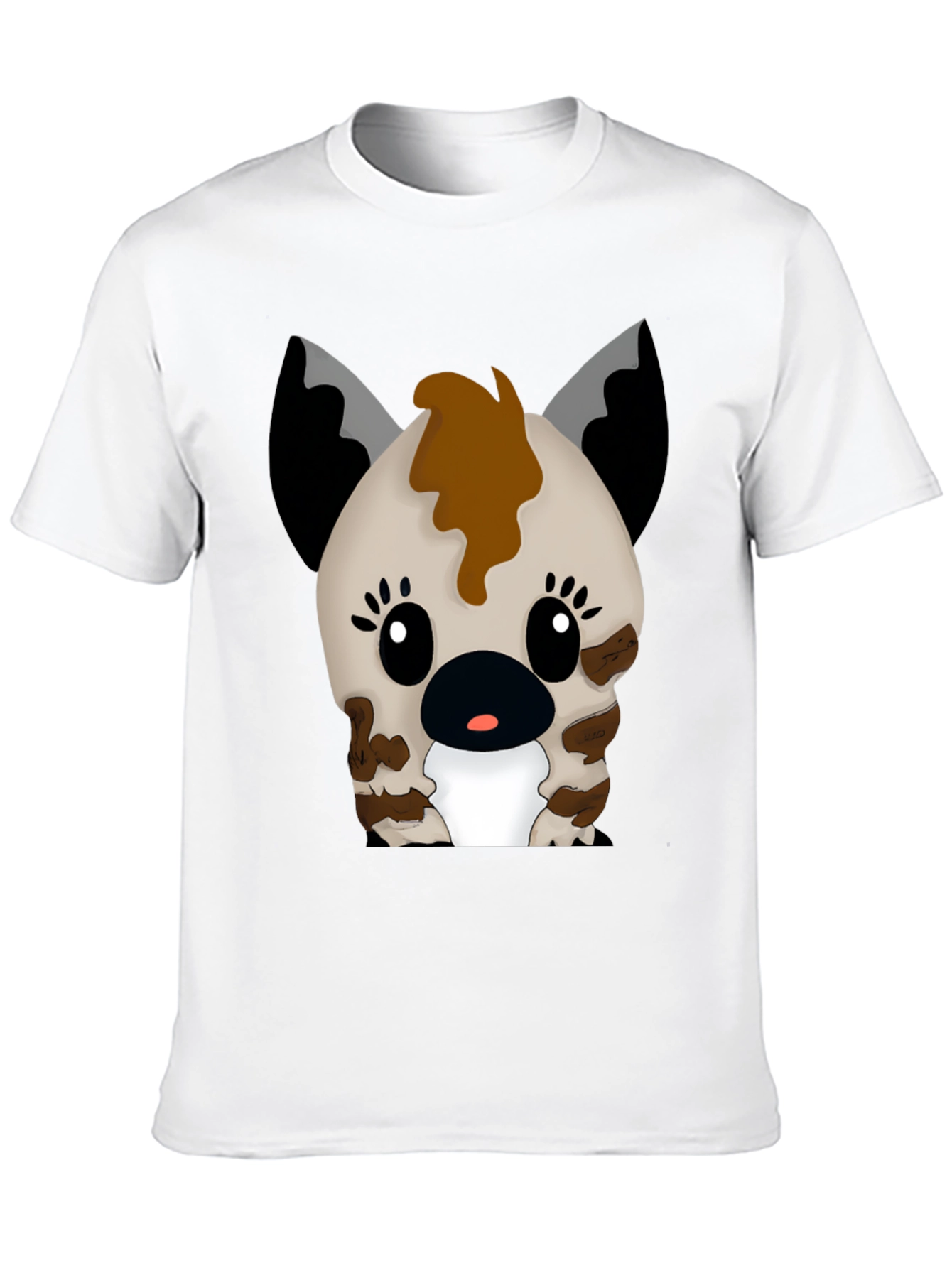 Cute Cartoon Hyena Graphic Black T-Shirt