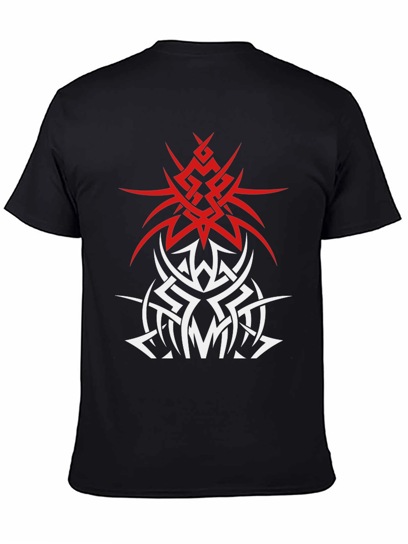 Tribal Tattoo Graphic T-Shirt - Edgy Black Tee