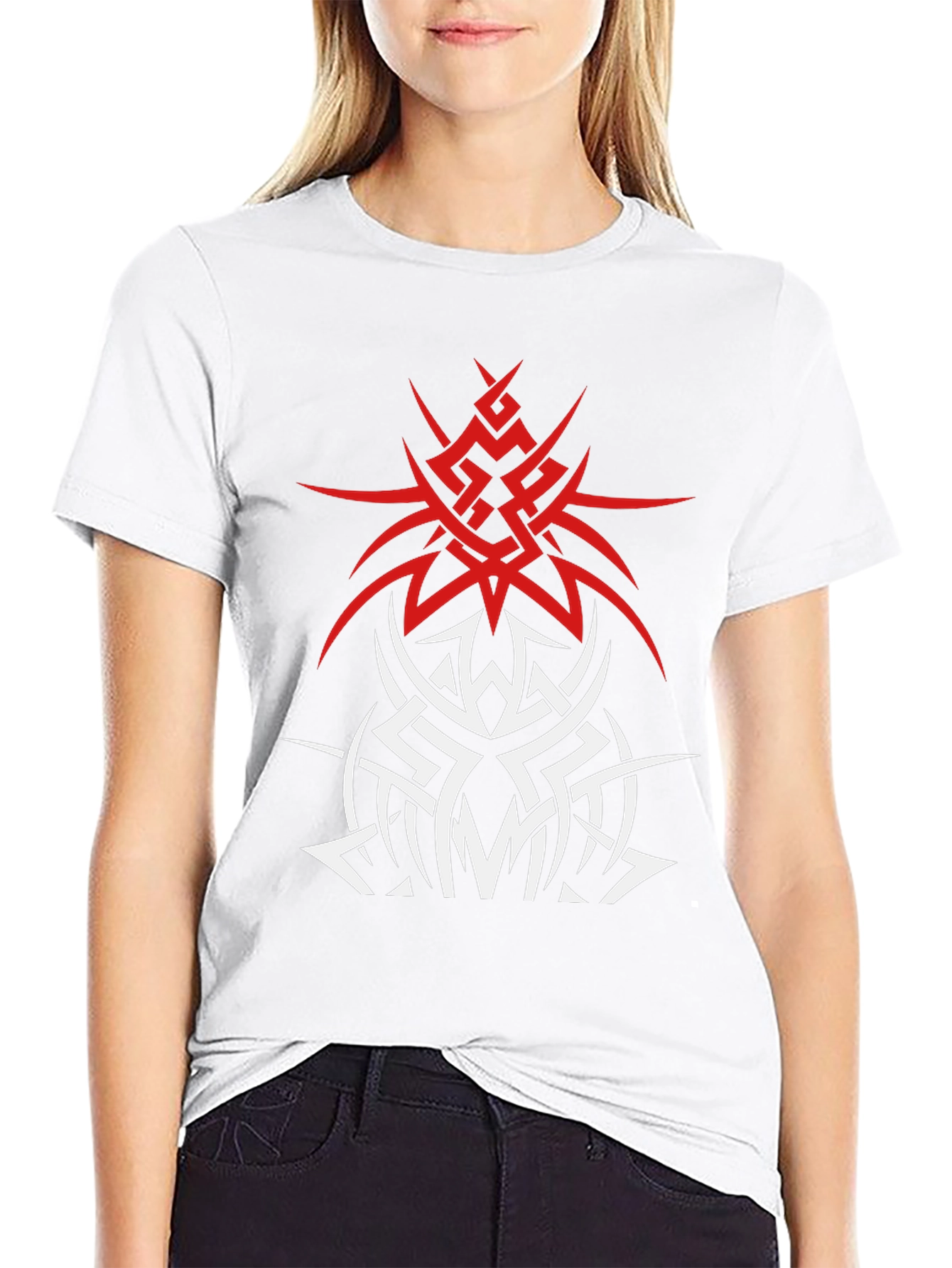 Tribal Tattoo Graphic T-Shirt - Edgy Black Tee