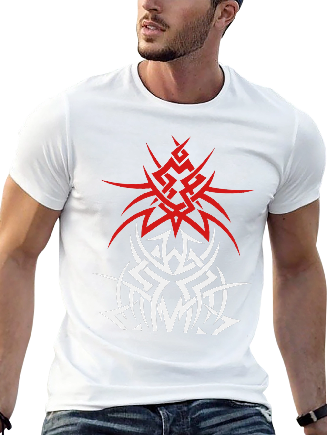 Tribal Tattoo Graphic T-Shirt - Edgy Black Tee