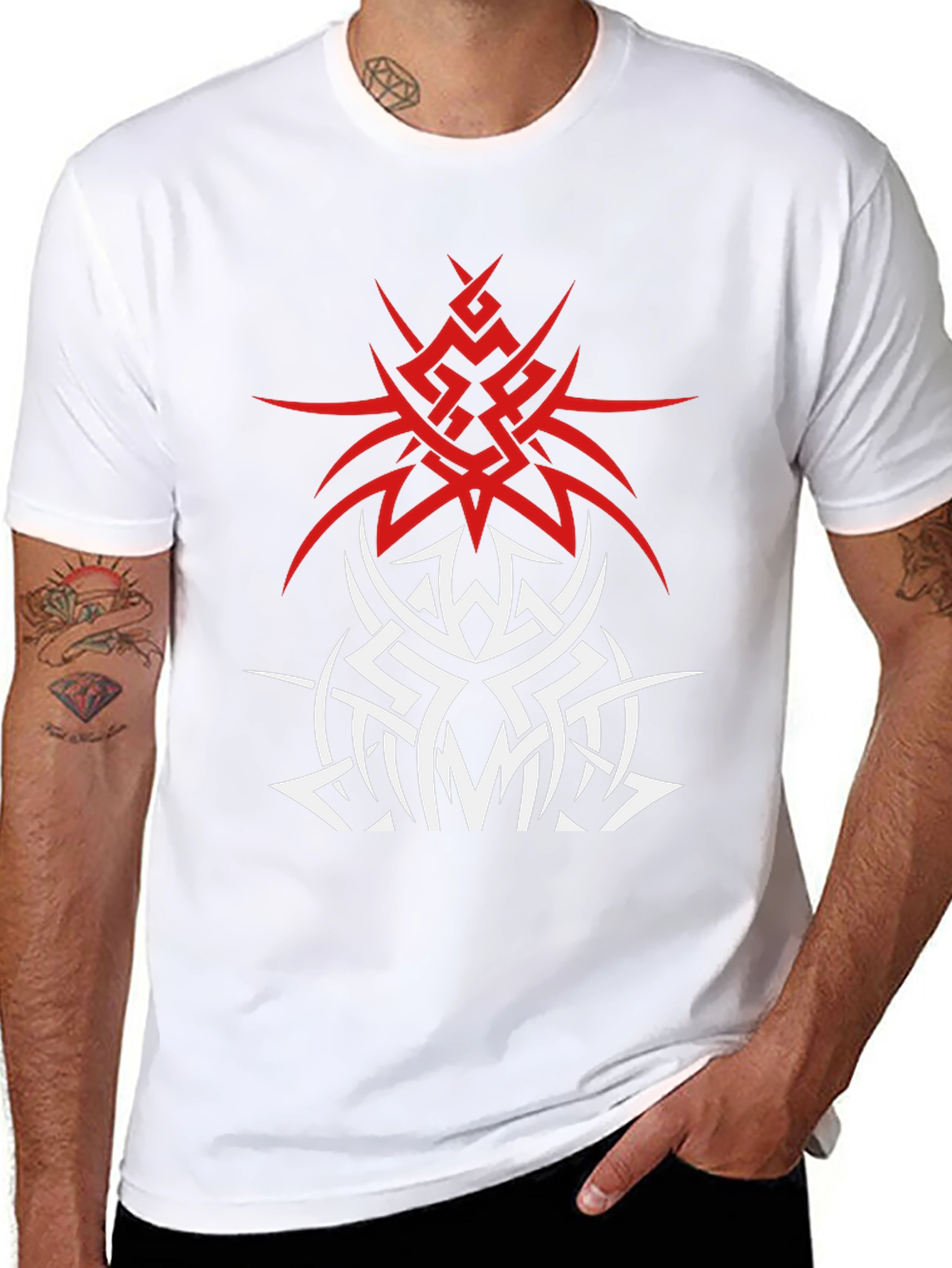 Tribal Tattoo Graphic T-Shirt - Edgy Black Tee