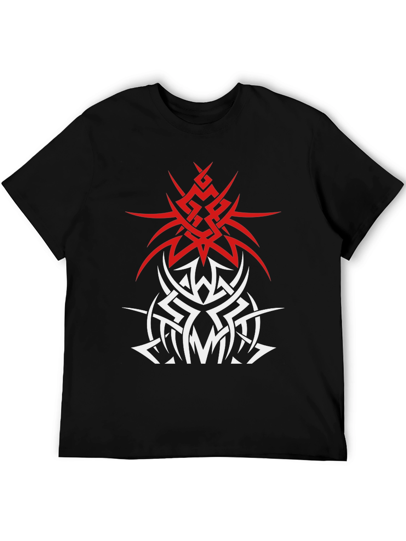 Tribal Tattoo Graphic T-Shirt - Edgy Black Tee