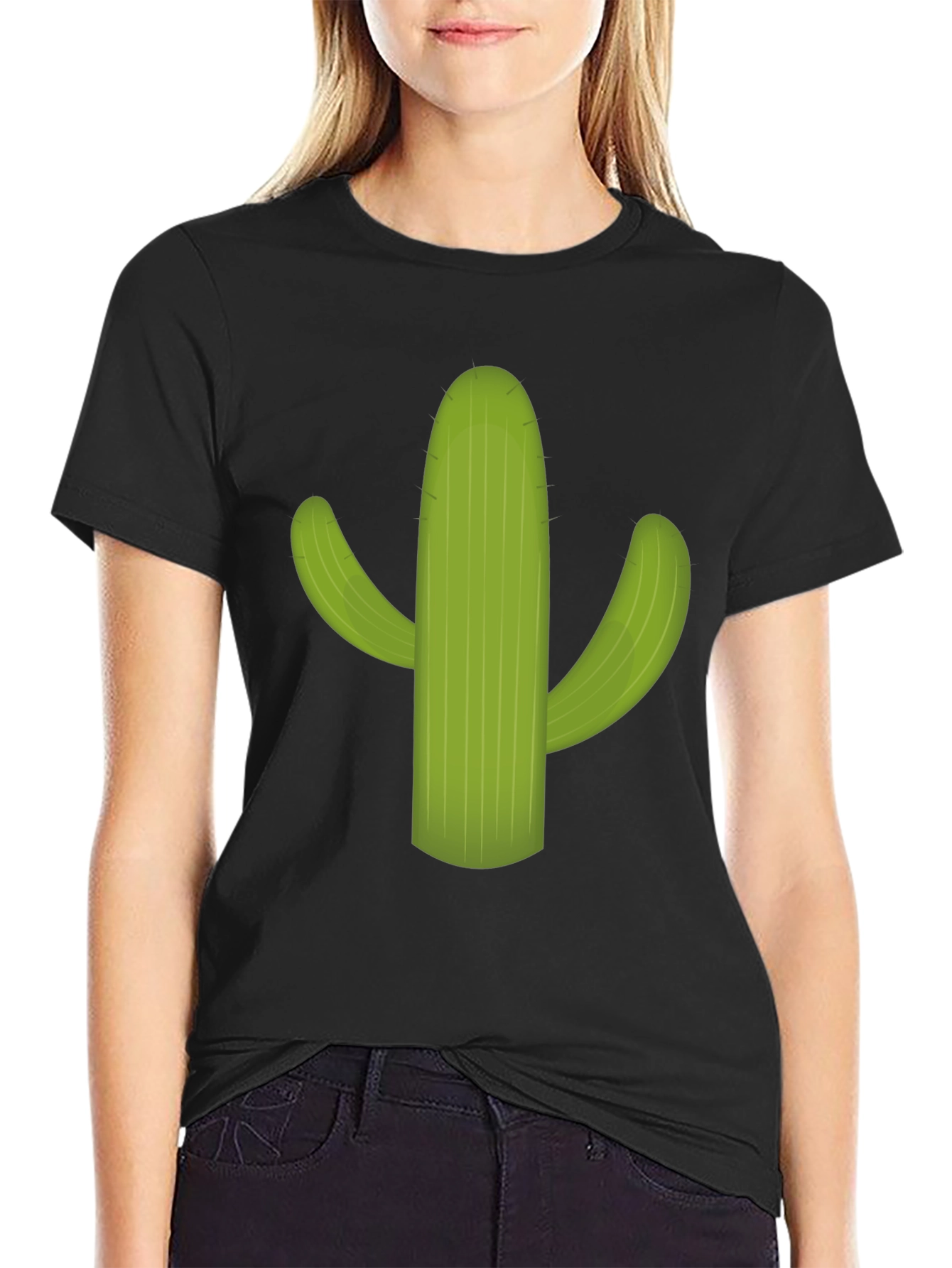Cactus Graphic T-Shirt - Black Cotton Tee
