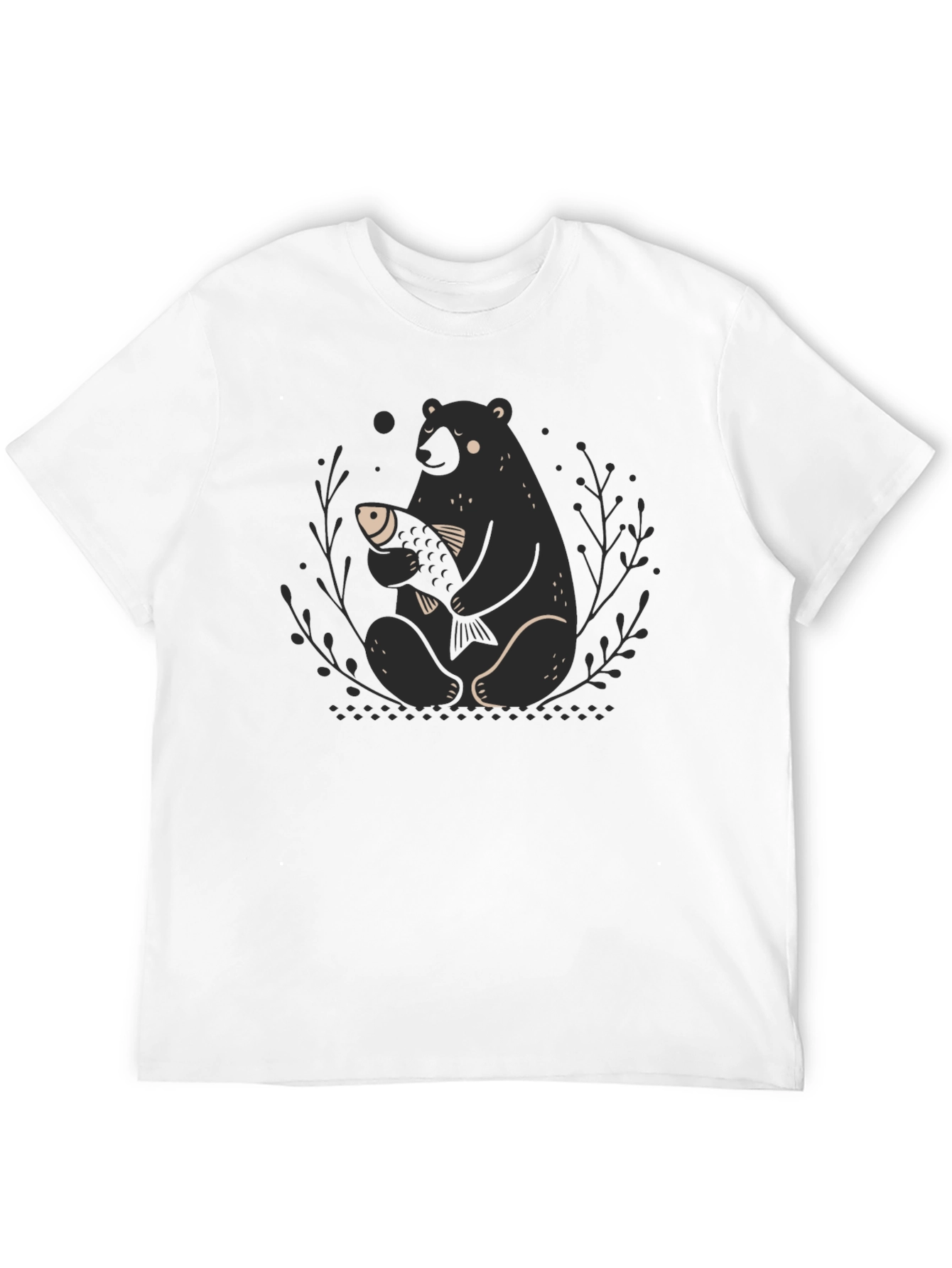 Bear Hugs Fish Graphic Tee - Soft Cotton Blend