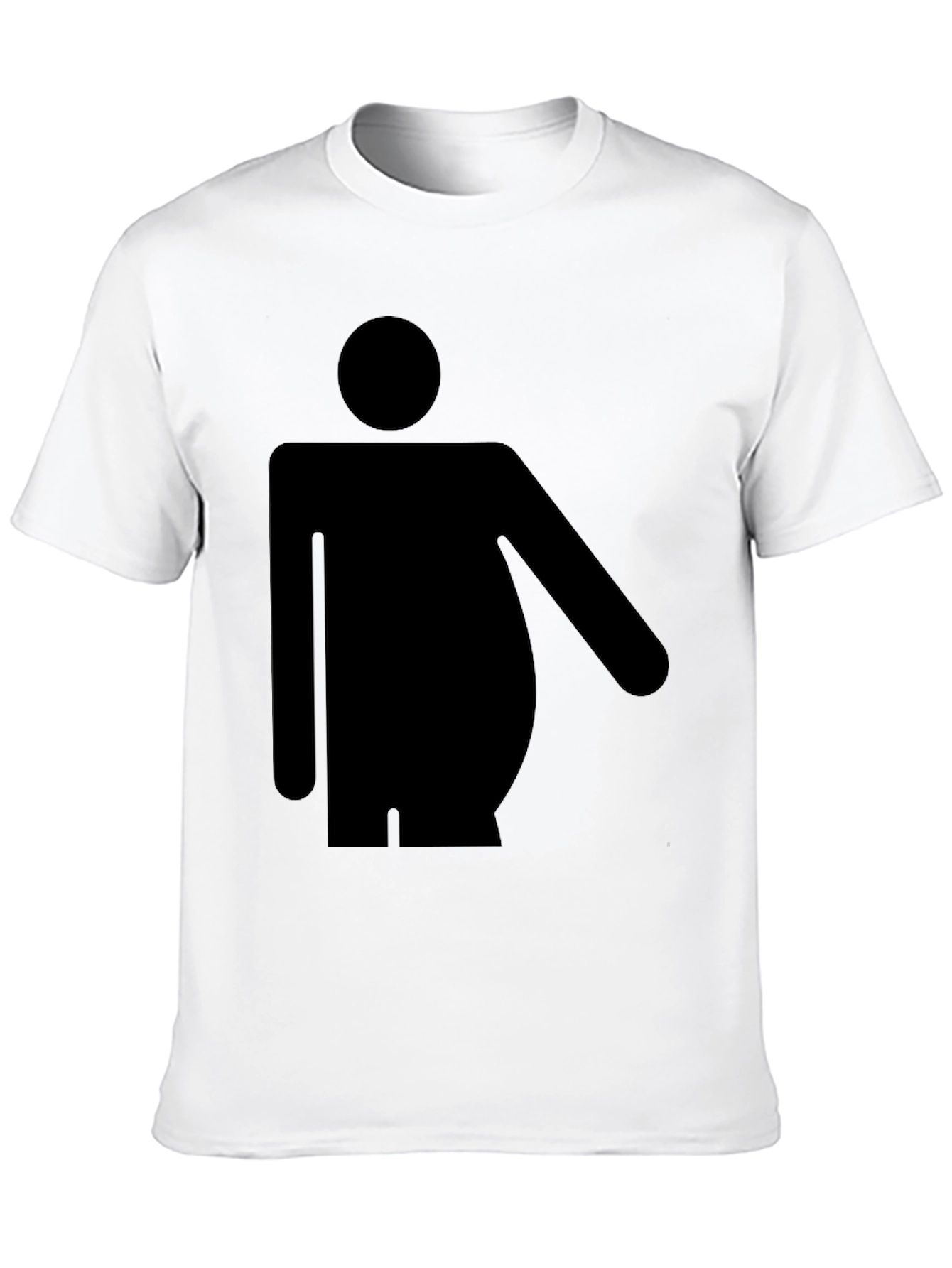 Funny Chubby Man Symbol Black T-Shirt