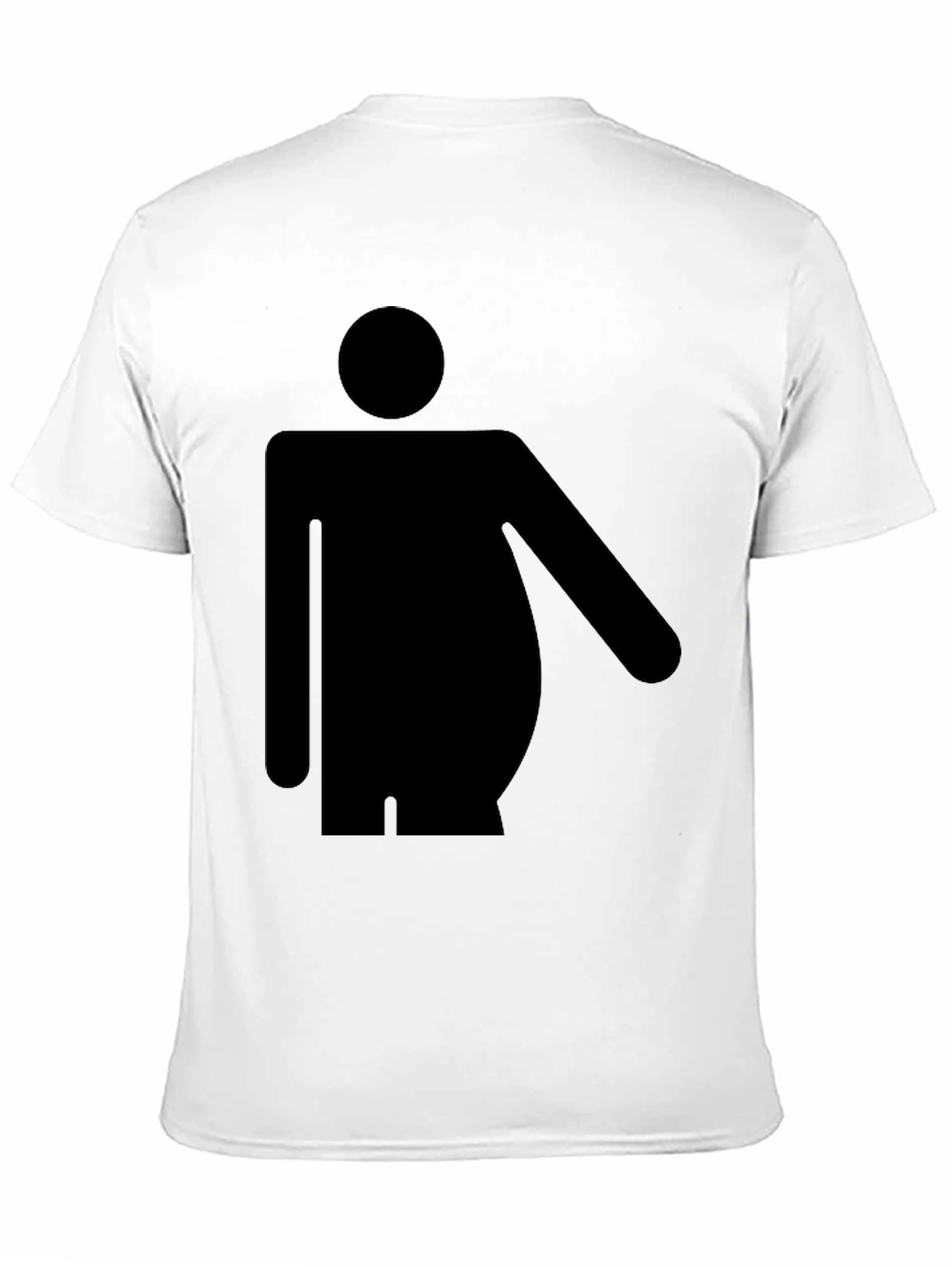 Funny Chubby Man Symbol Black T-Shirt