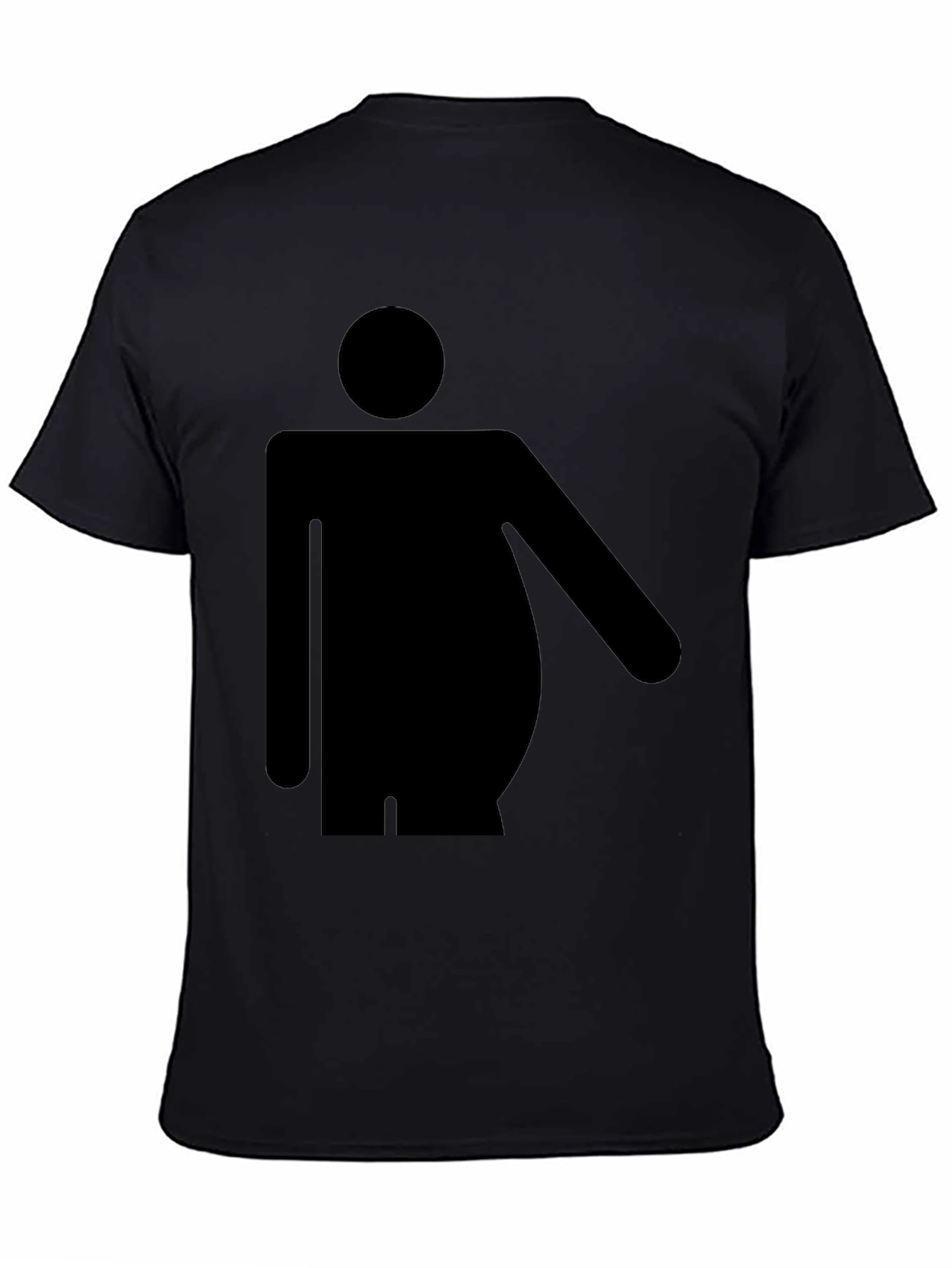 Funny Chubby Man Symbol Black T-Shirt