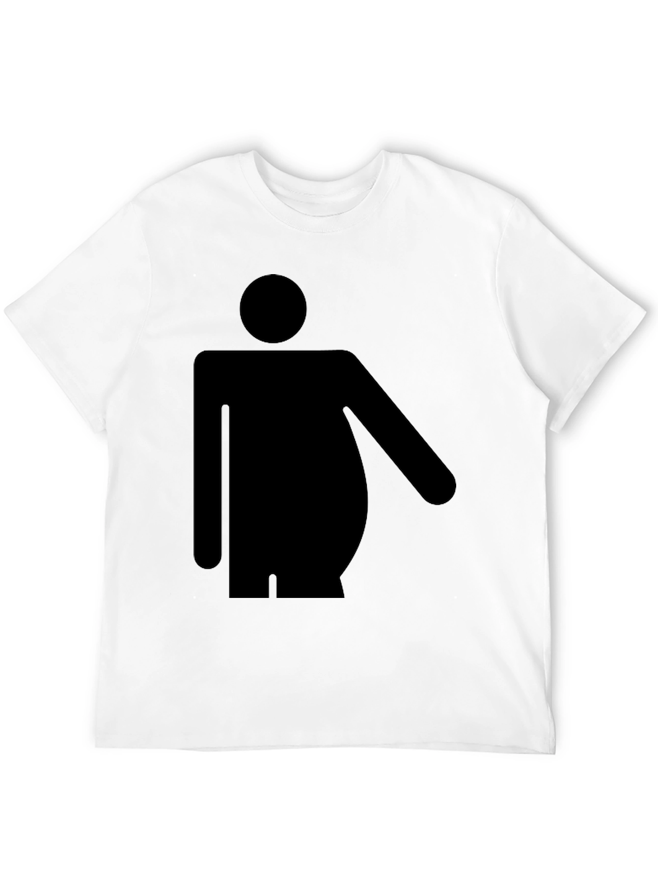 Funny Chubby Man Symbol Black T-Shirt