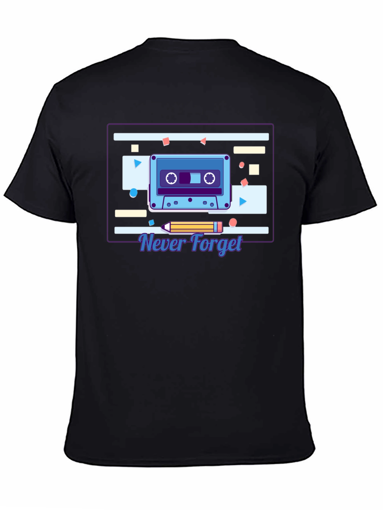 Retro Cassette Tape Graphic T-Shirt - Never Forget