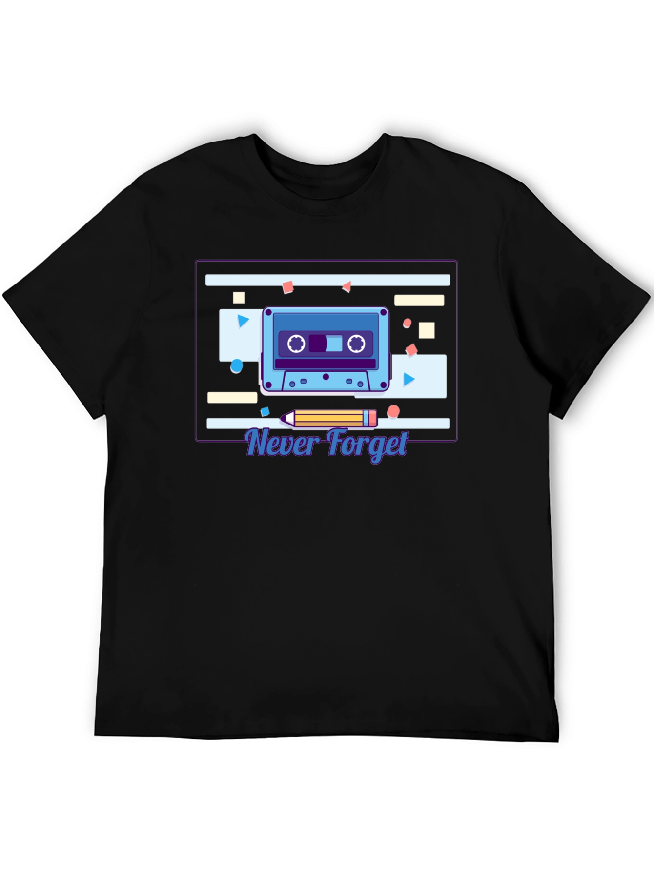 Retro Cassette Tape Graphic T-Shirt - Never Forget