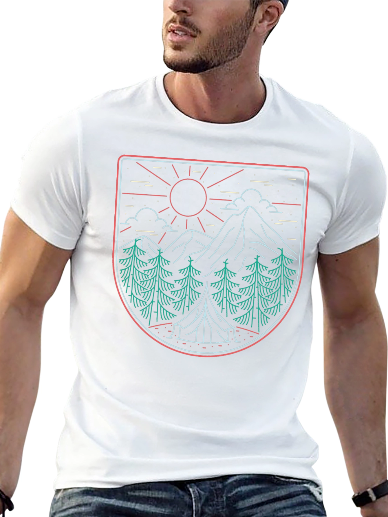 Nature Graphic Tee - Camping Adventure Design