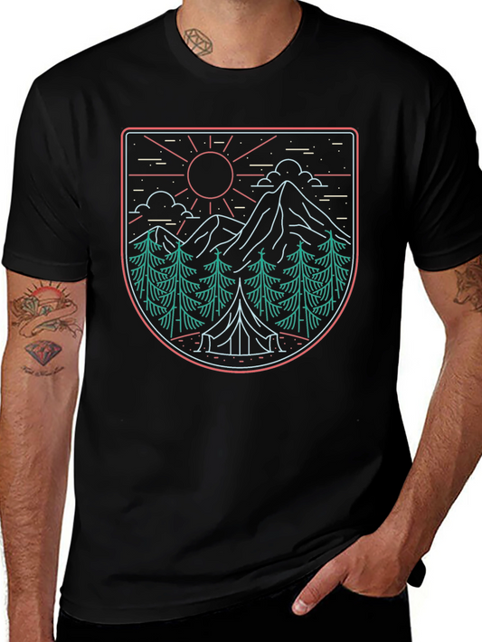 Nature Graphic Tee - Camping Adventure Design
